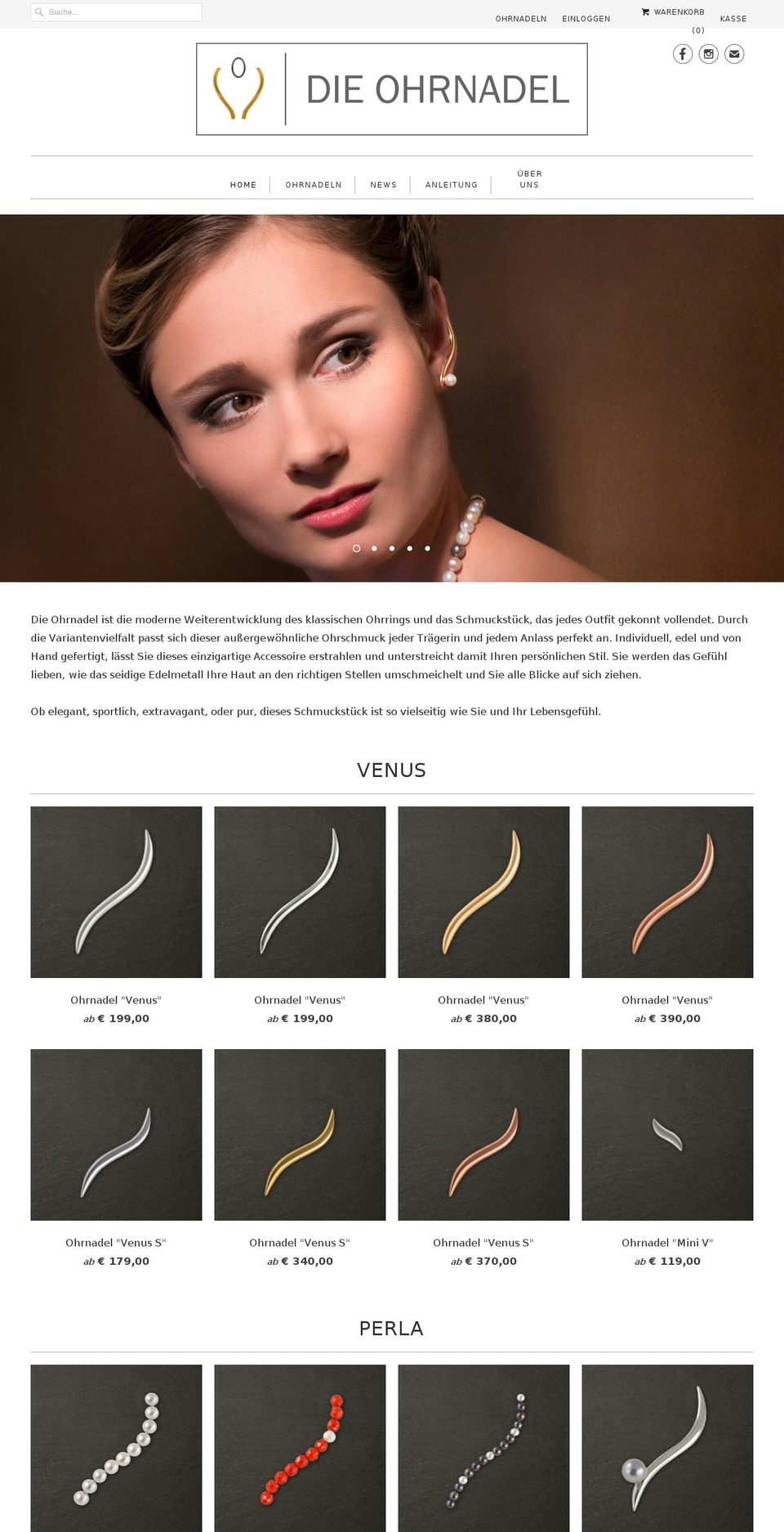 ohrnadeln.com shopify website screenshot