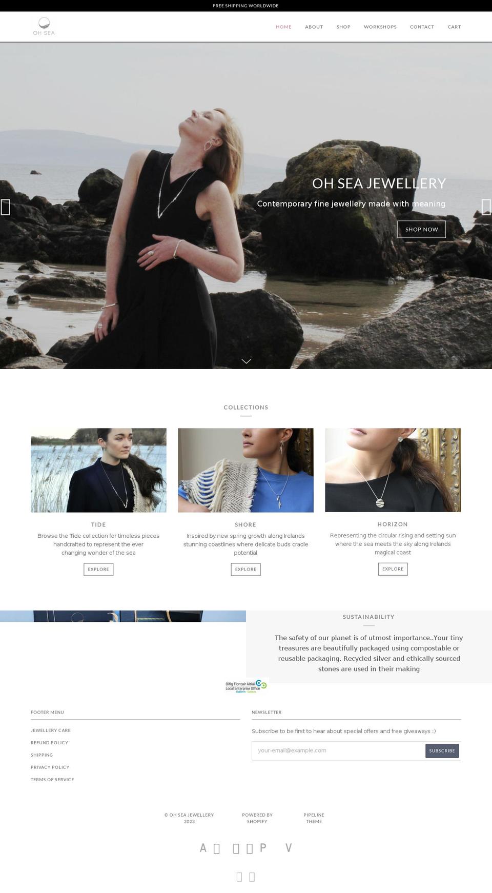 ohseajewellery.com shopify website screenshot