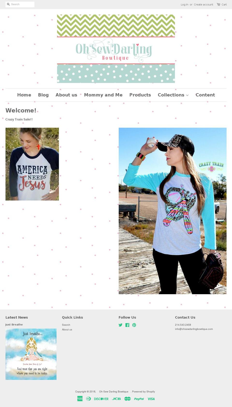 ohsewdarlingbowtique.com — Shopify storefront screenshot