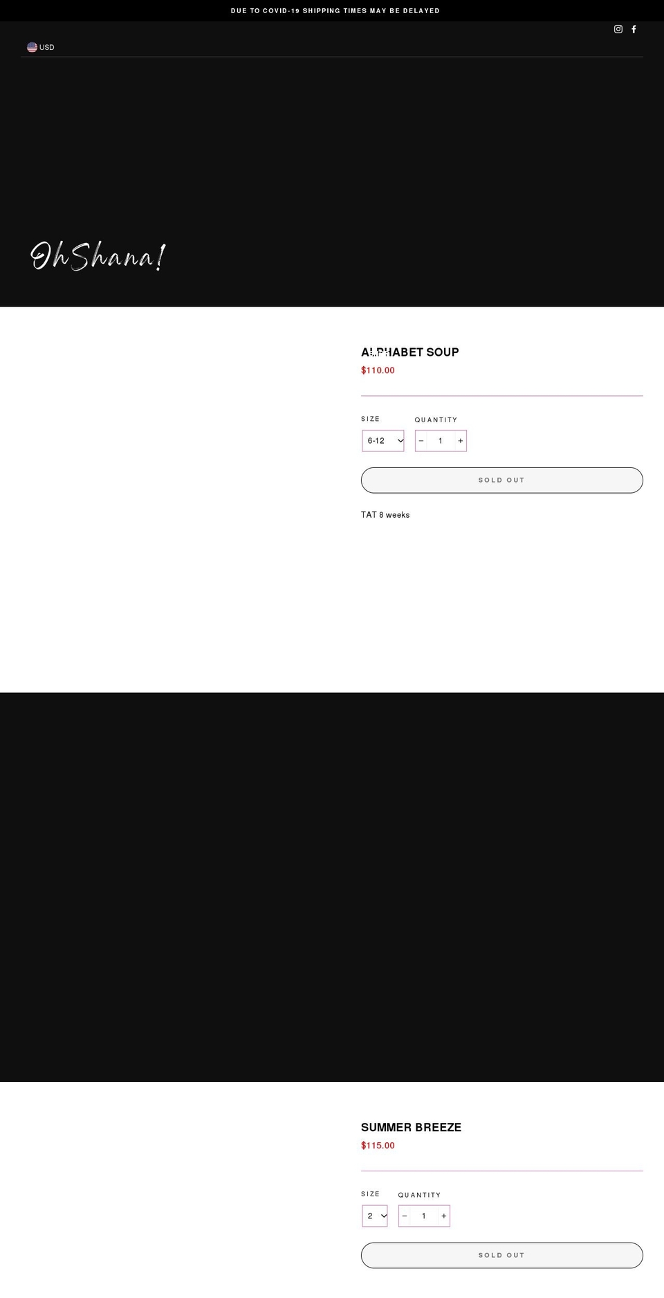 ohshana.com shopify website screenshot