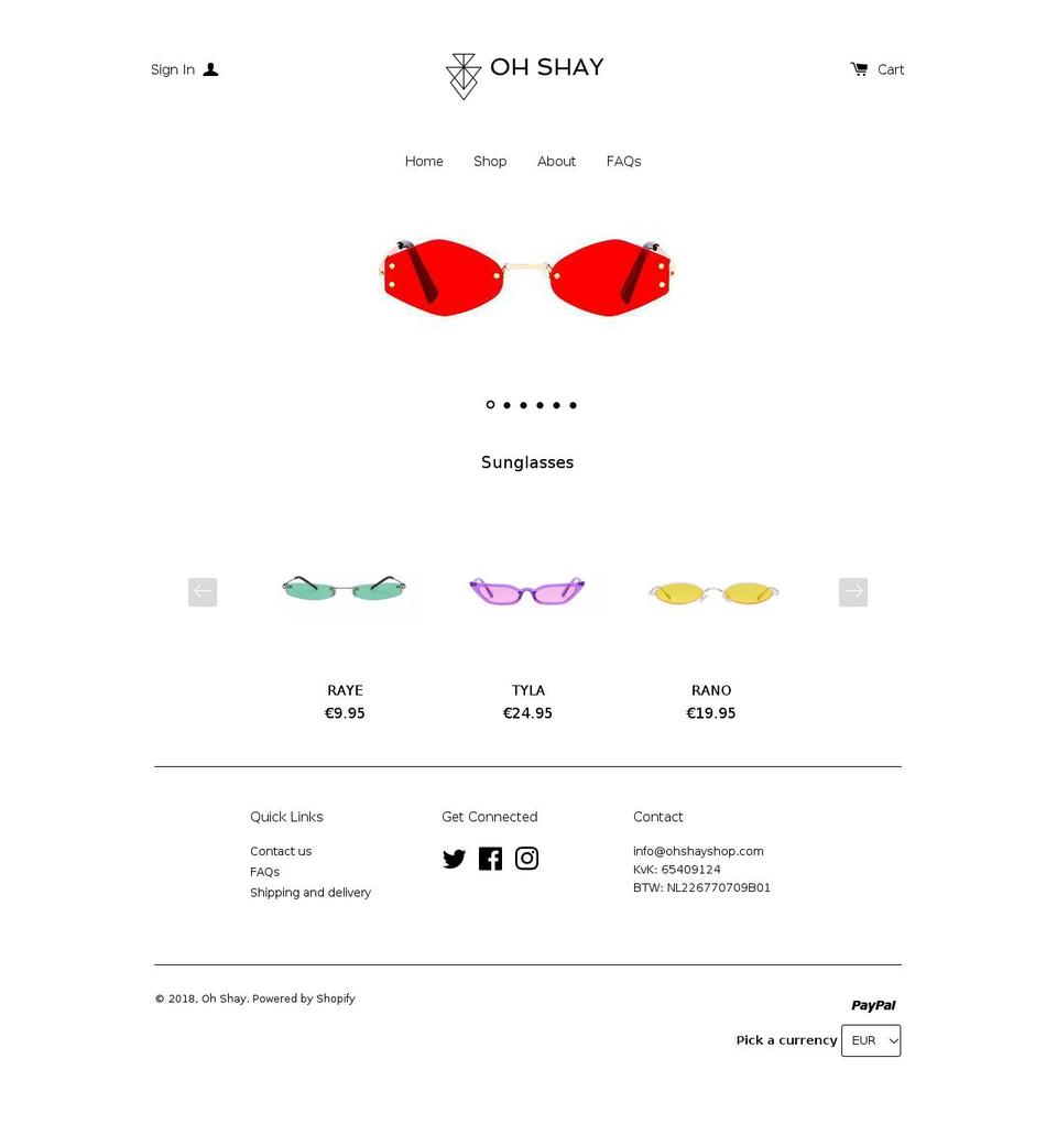 ohshayshop.com shopify website screenshot