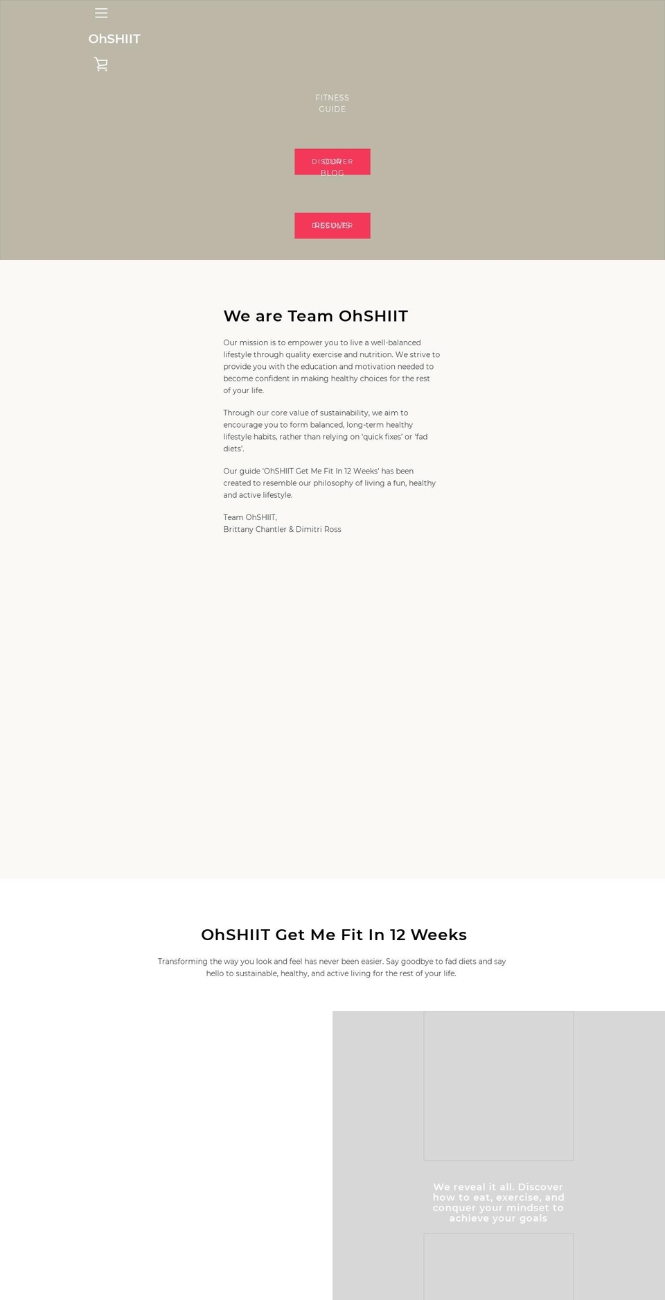 ohshiitgetmefit.com shopify website screenshot