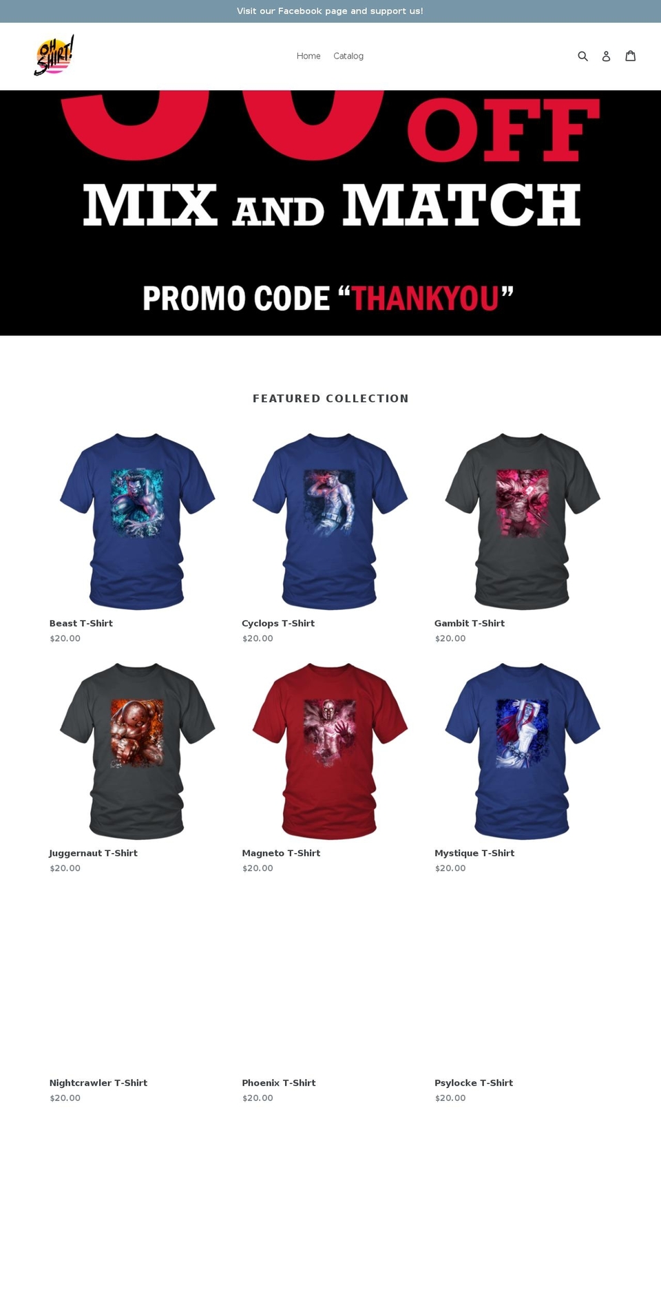 ohshirt.net shopify website screenshot