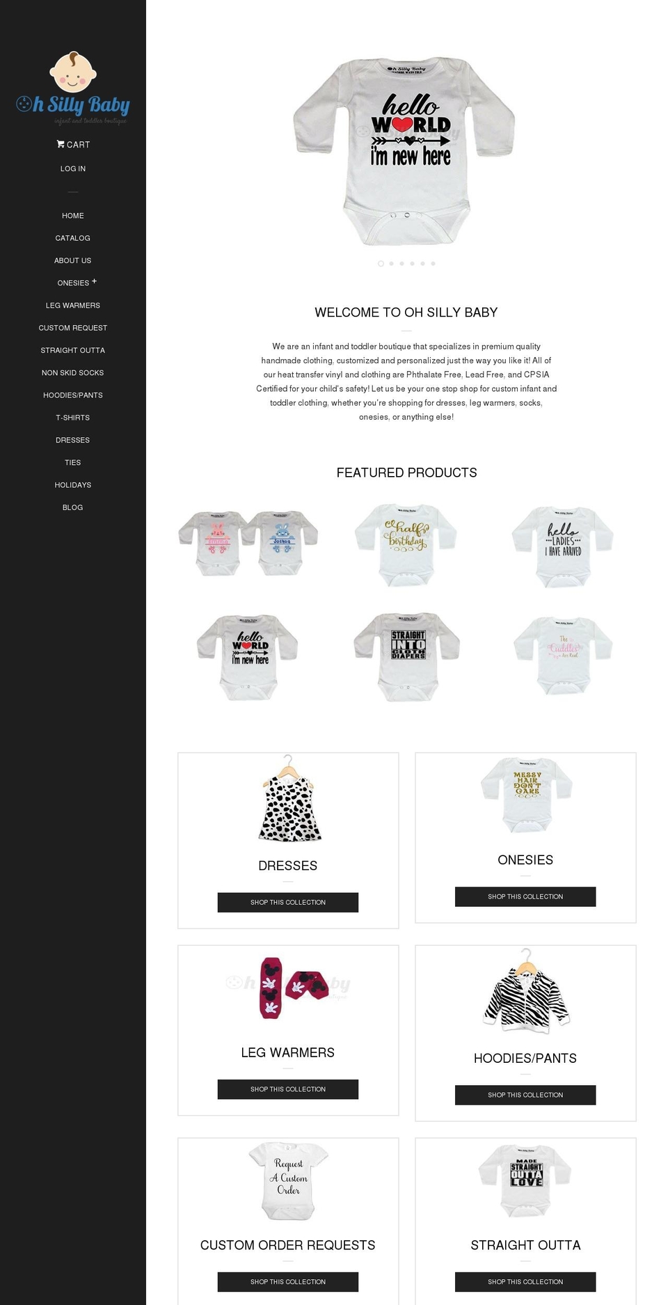 ohsillybaby.com shopify website screenshot
