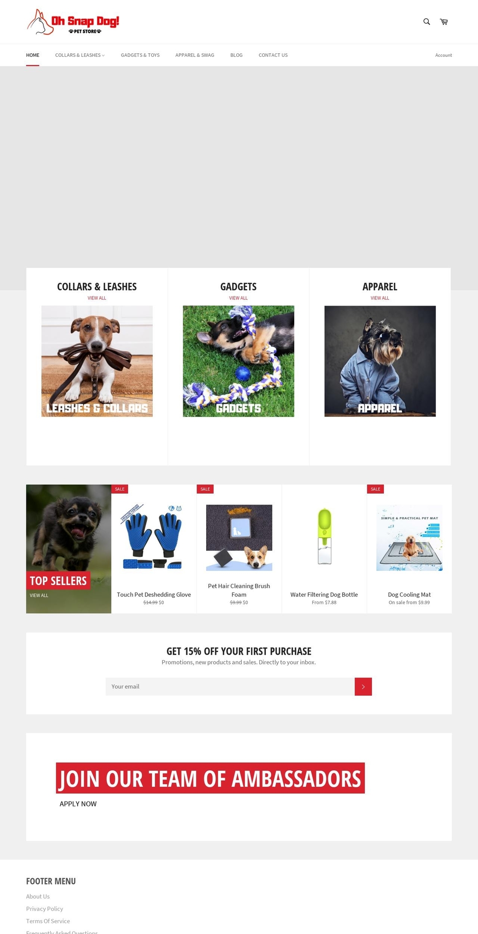 ohsnapdog.com — Shopify storefront screenshot