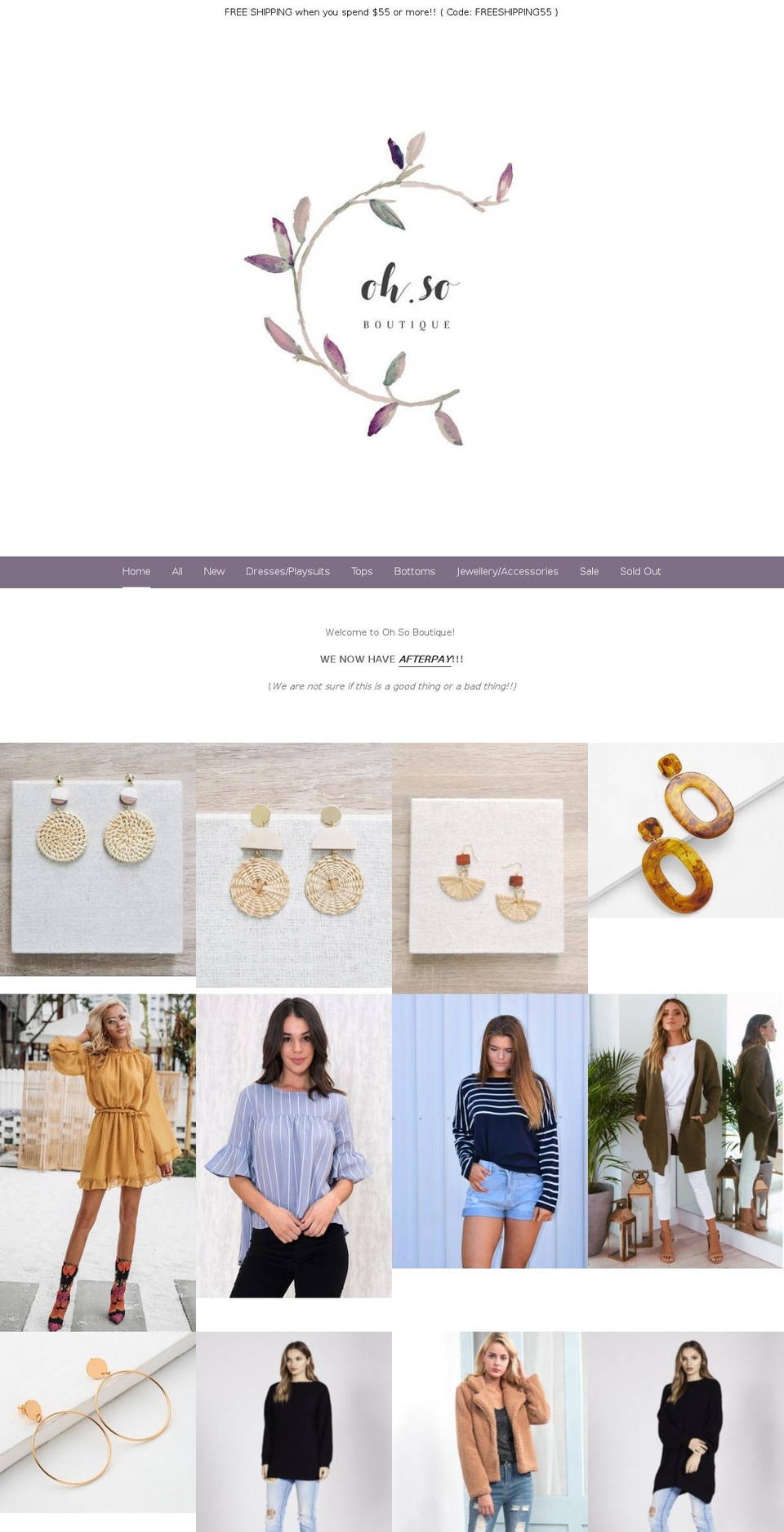 ohsoboutique.com.au shopify website screenshot