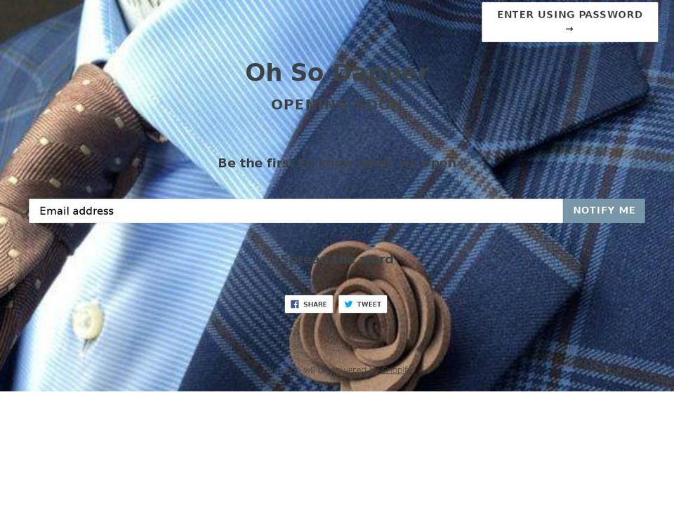 ohsodapper.com — Shopify storefront screenshot