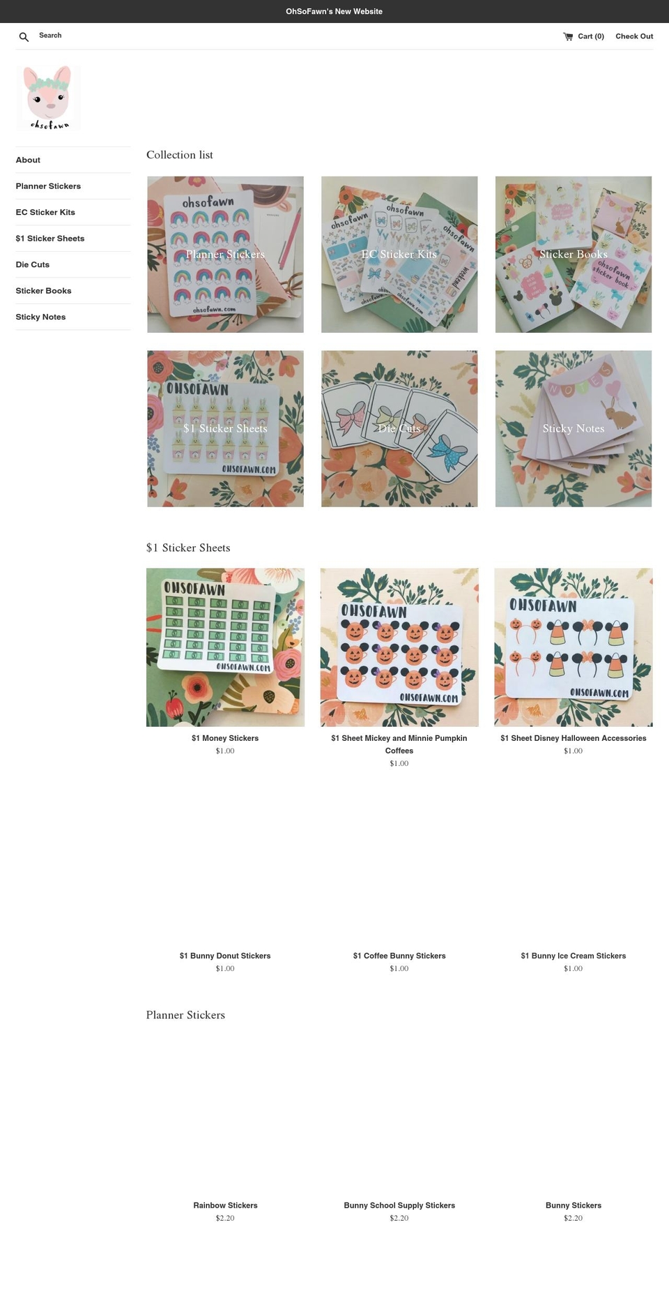 ohsofawn.com shopify website screenshot