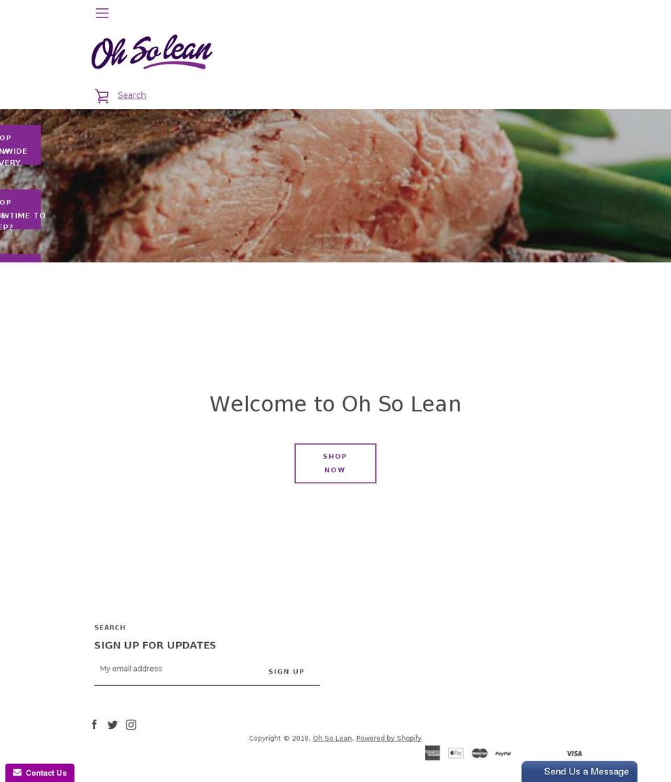 ohsolean.com shopify website screenshot