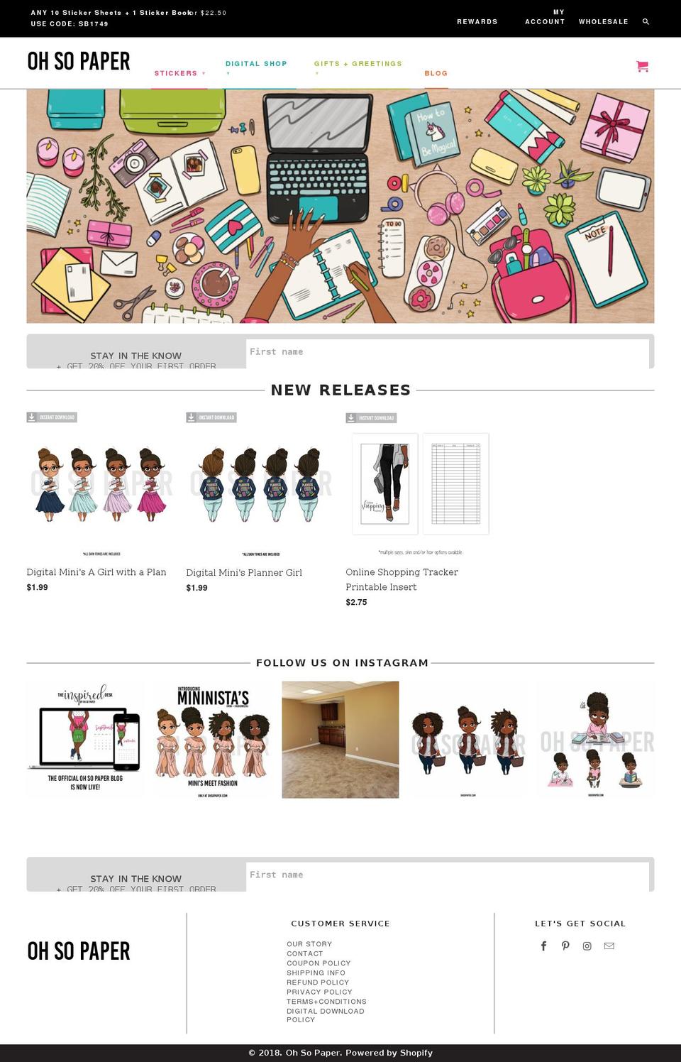 ohsopaperco.com shopify website screenshot