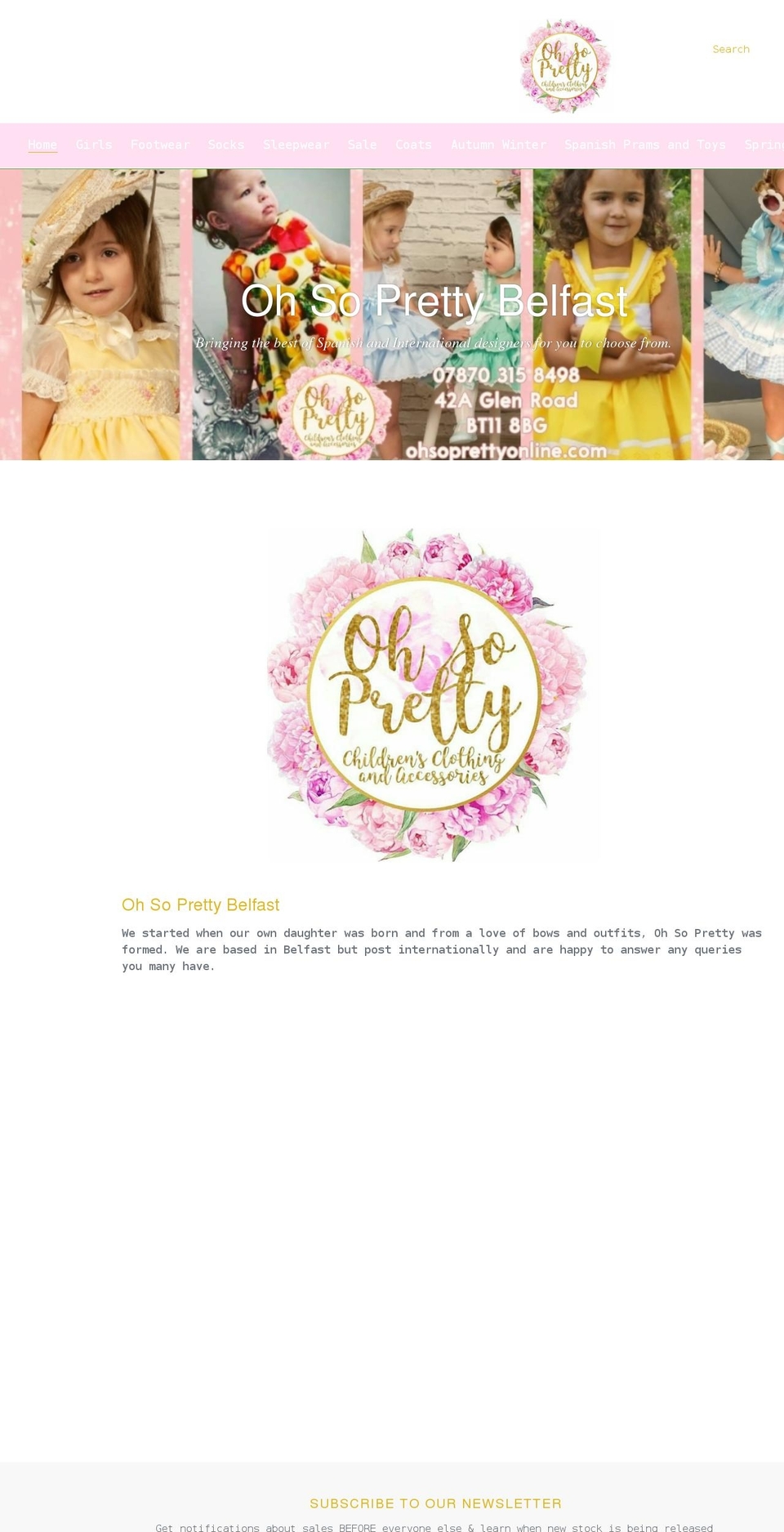 ohsoprettyonline.com shopify website screenshot