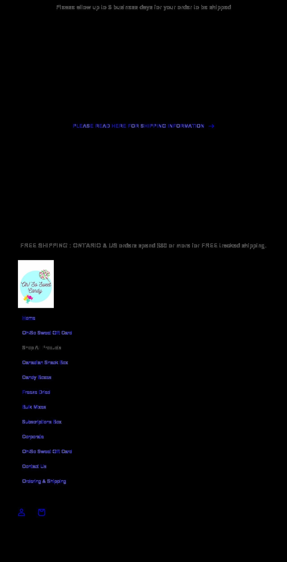 ohsosweetcandy.ca shopify website screenshot