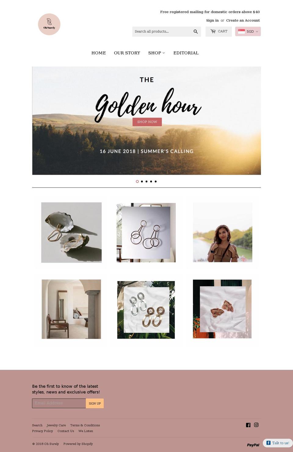 ohsurely.com — Shopify storefront screenshot