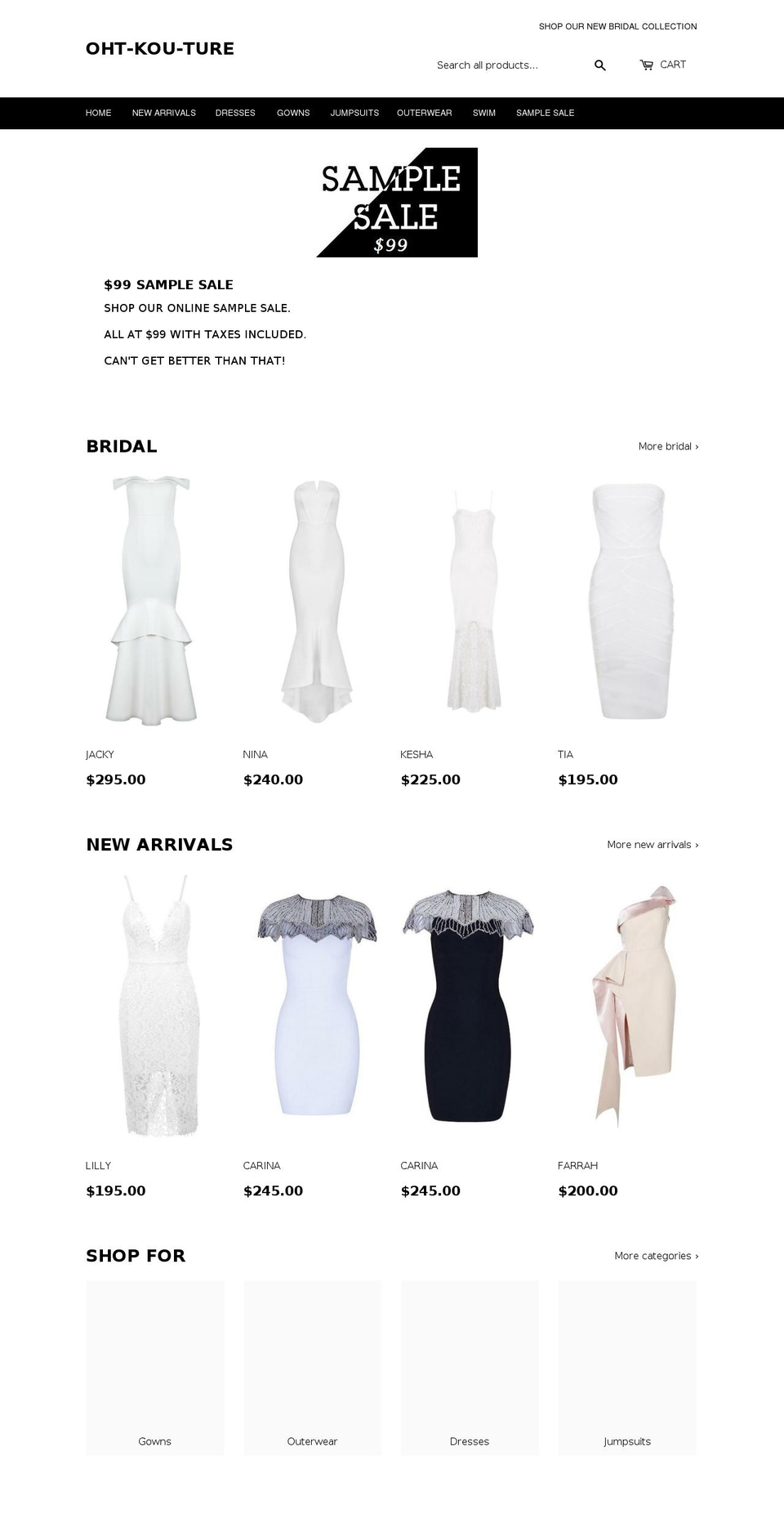 oht-kou-ture.com — Shopify storefront screenshot