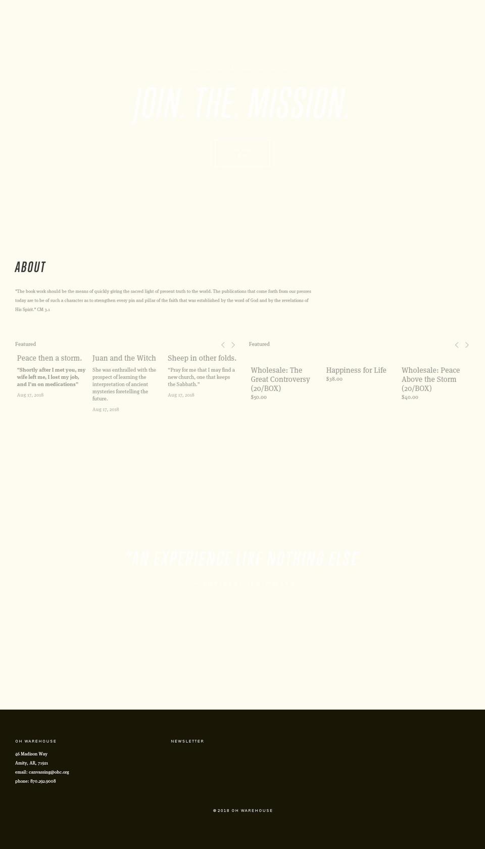 ohwarehouse.com — Shopify storefront screenshot