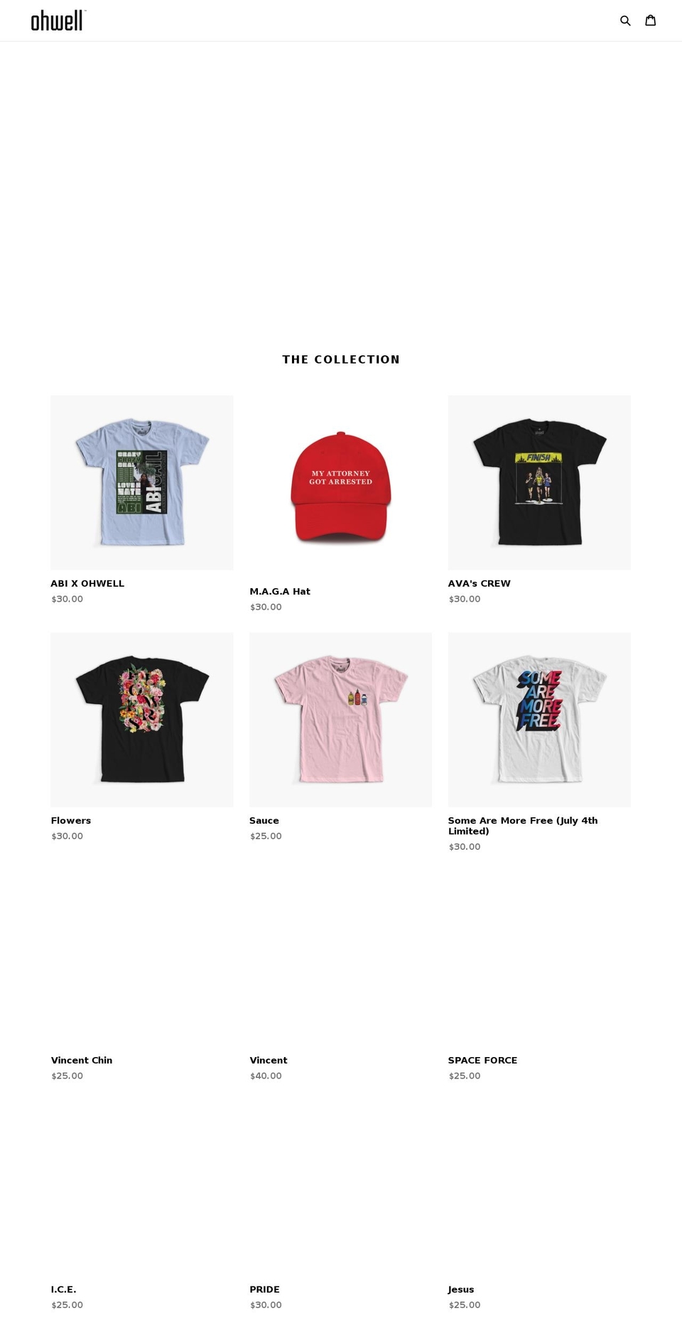 ohwellclothing.com — Shopify storefront screenshot
