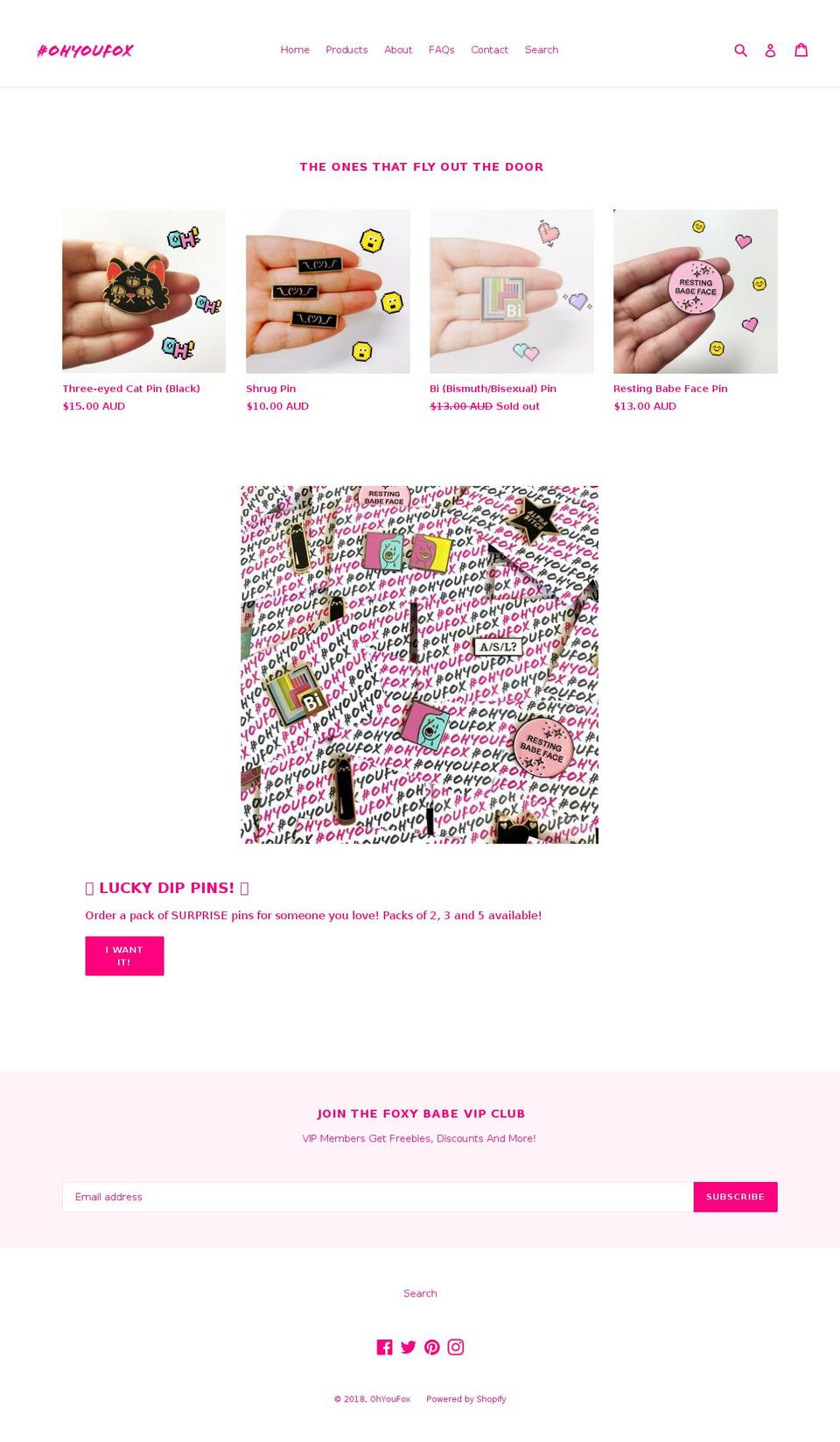 ohyoufox.com shopify website screenshot