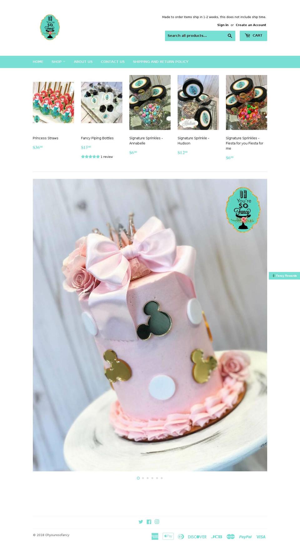 ohyouresofancy.com — Shopify storefront screenshot