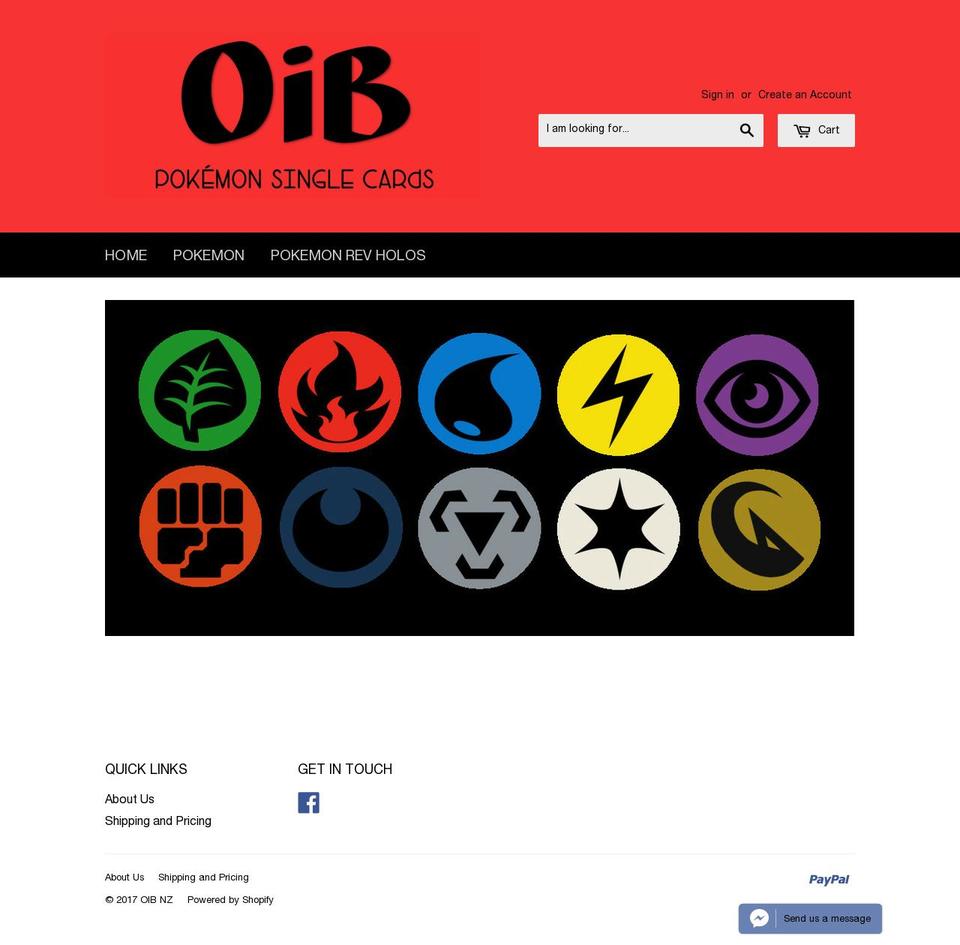 oibnz.com shopify website screenshot