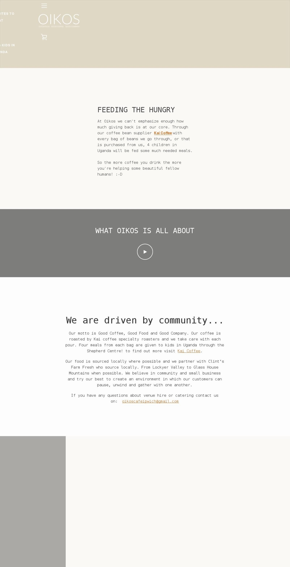 oikos.cafe shopify website screenshot