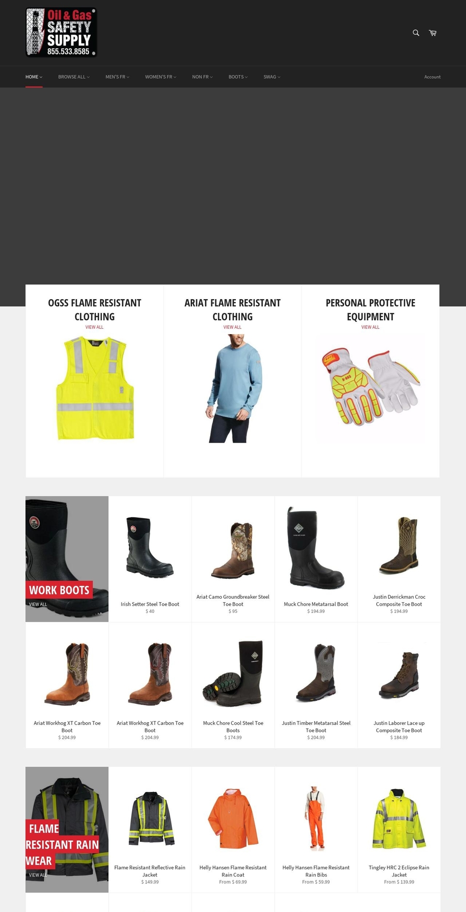 oilandgassafetysupplies.com — Shopify storefront screenshot