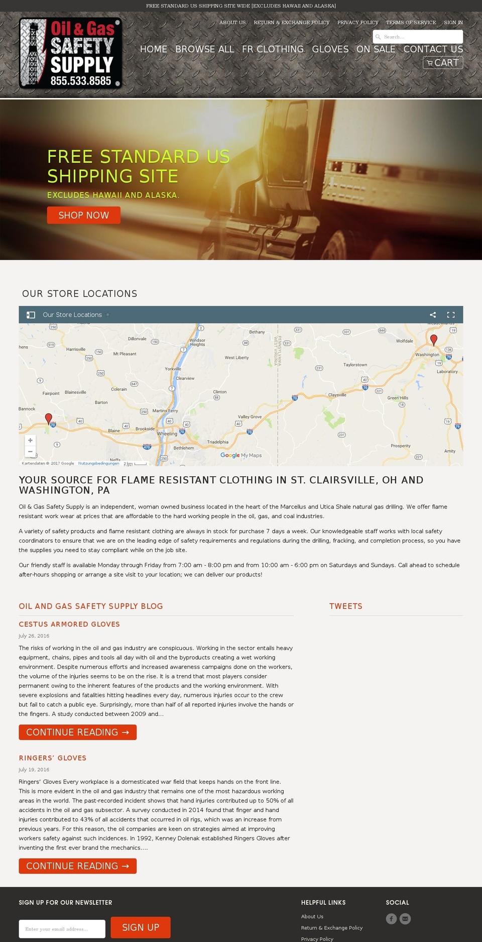 oilandgassafetysupply.com shopify website screenshot