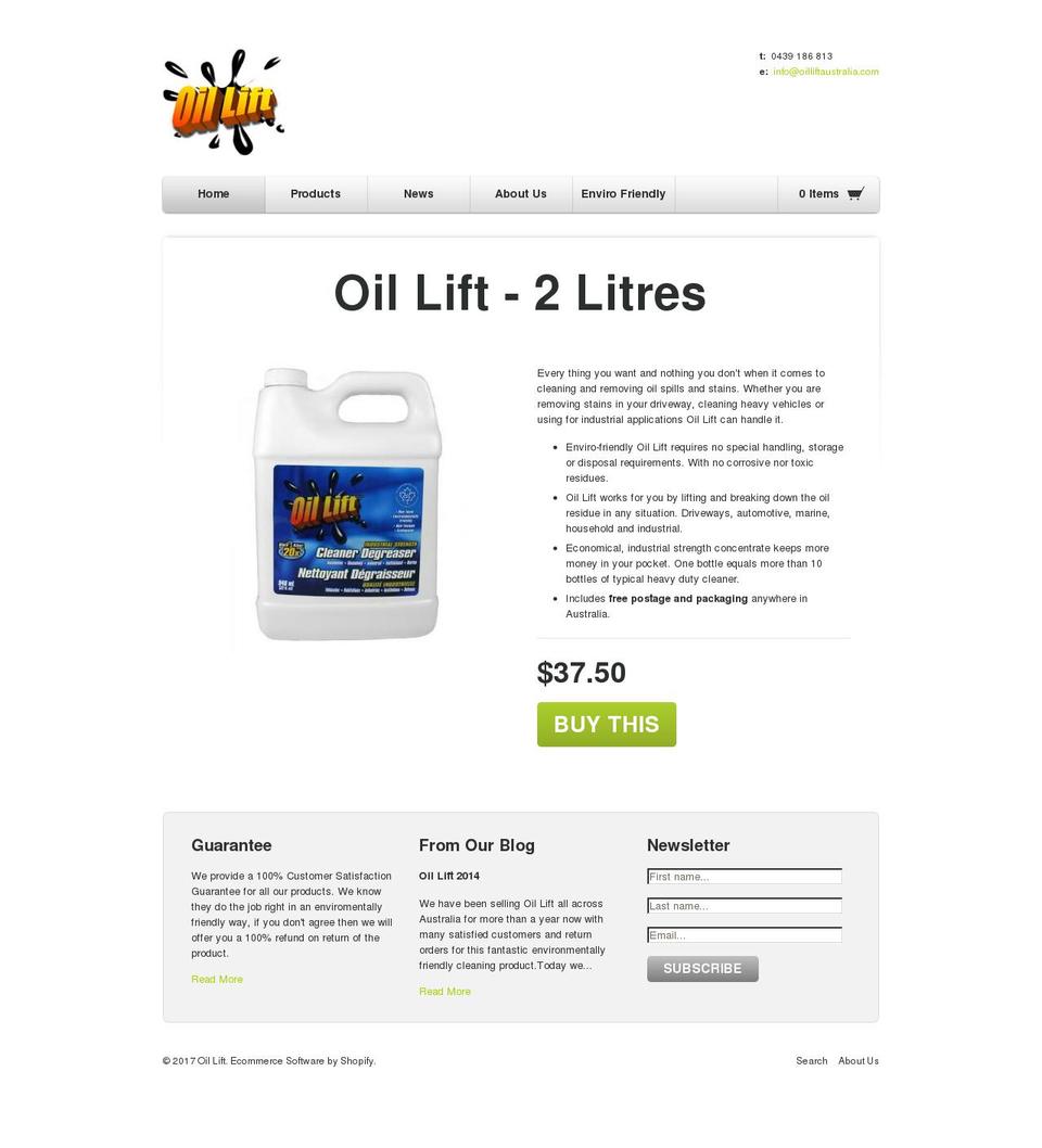 oilliftaustralia.com shopify website screenshot