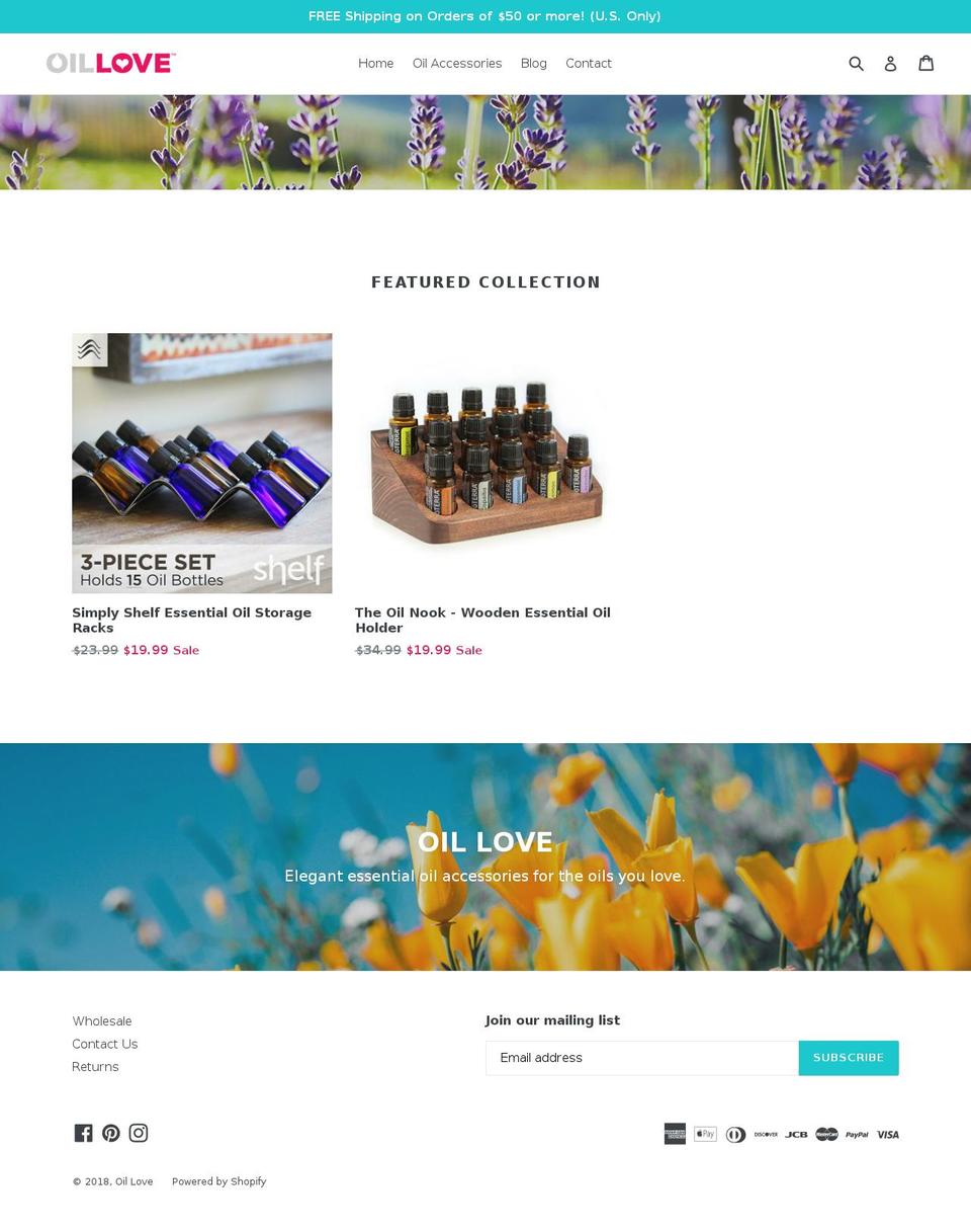 oillove.com — Shopify storefront screenshot