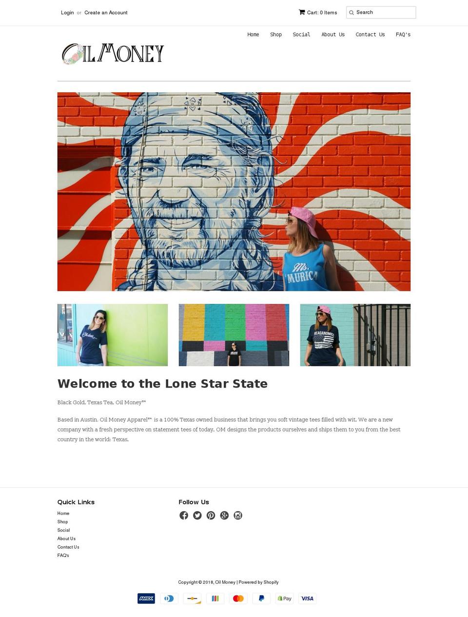 oilmoneyapparel.com shopify website screenshot