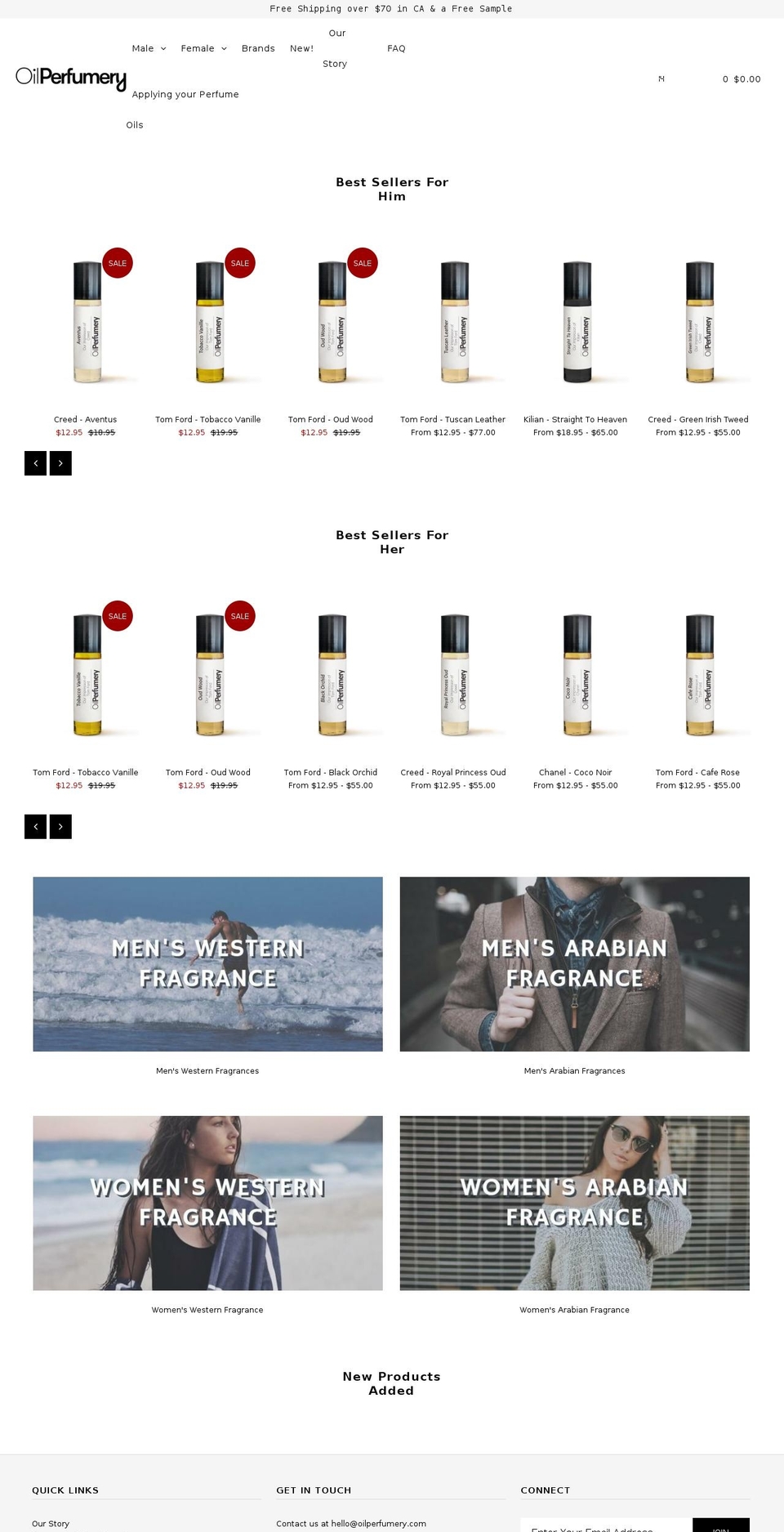 oilperfumery.com — Shopify storefront screenshot