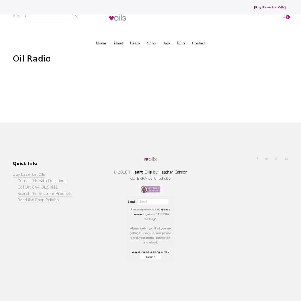 oilradio.com shopify website screenshot
