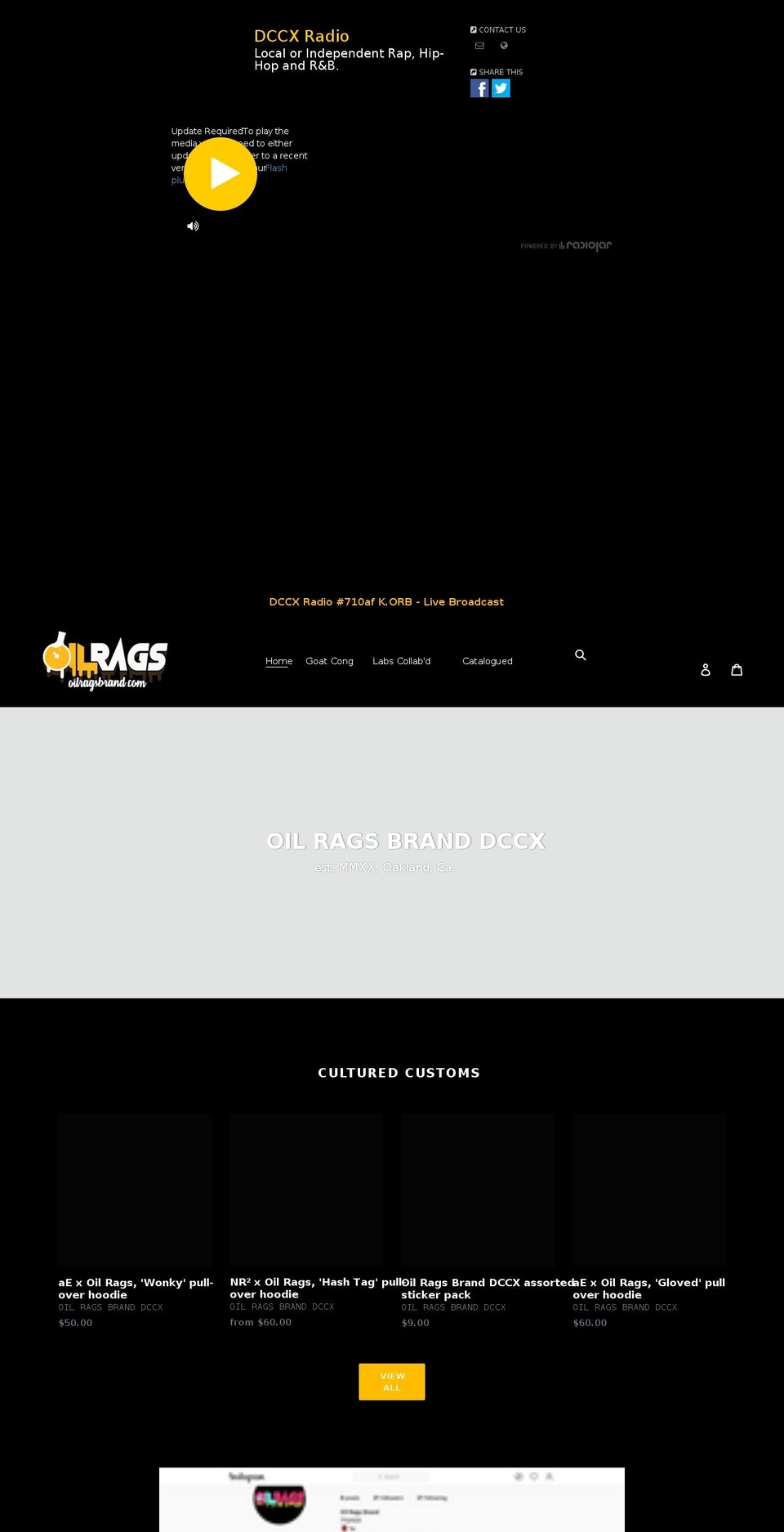 oilragsbrand.com shopify website screenshot