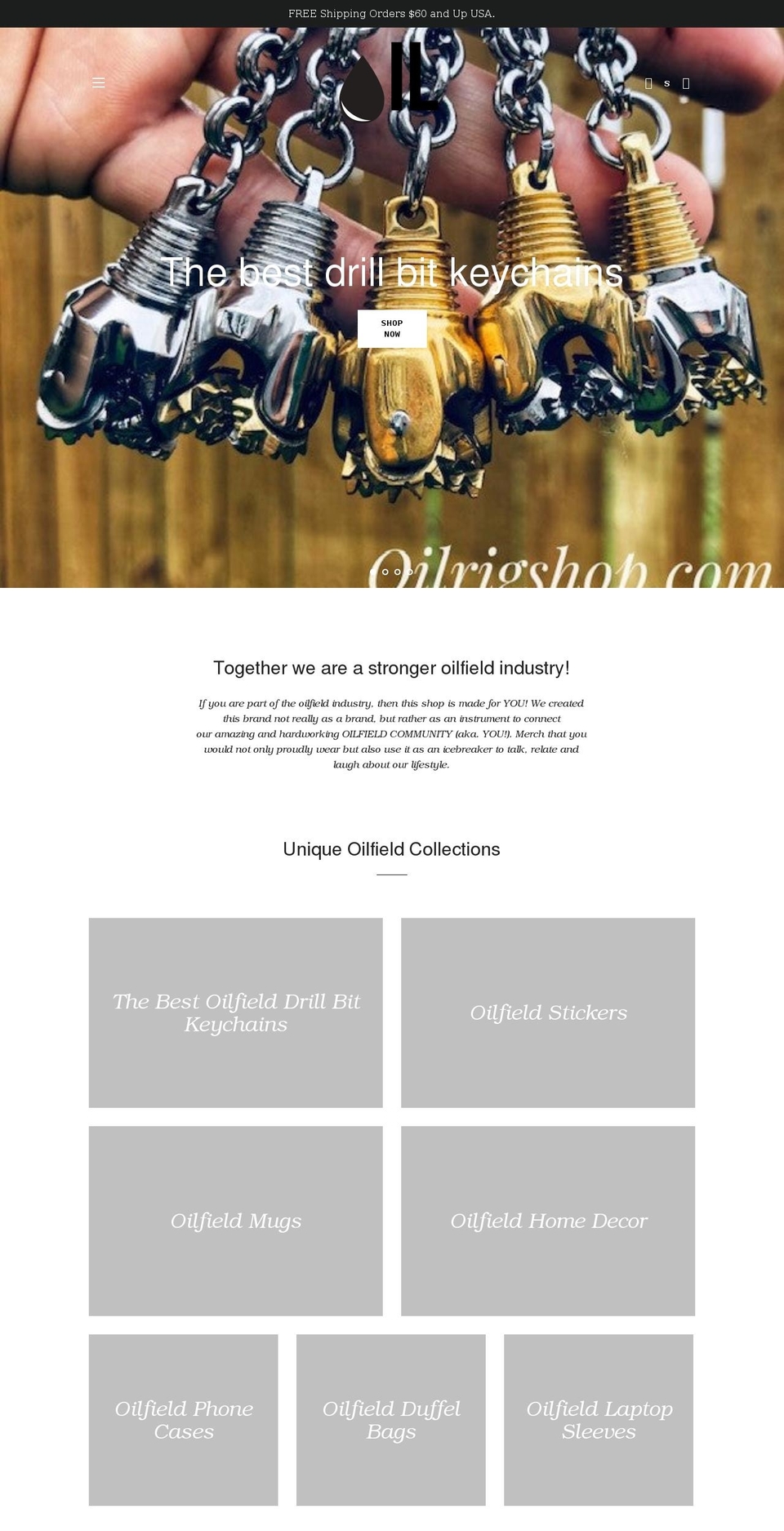 oilrigshop.com shopify website screenshot