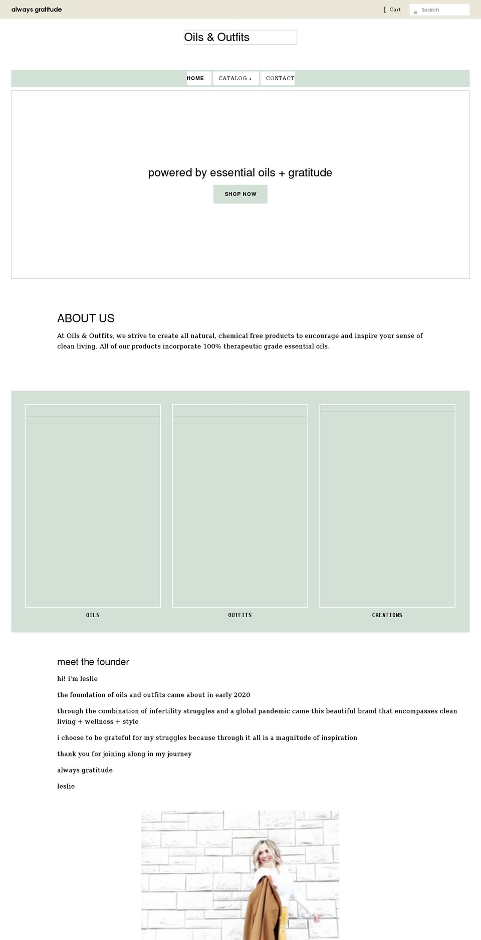 oilsandoutfits.com shopify website screenshot