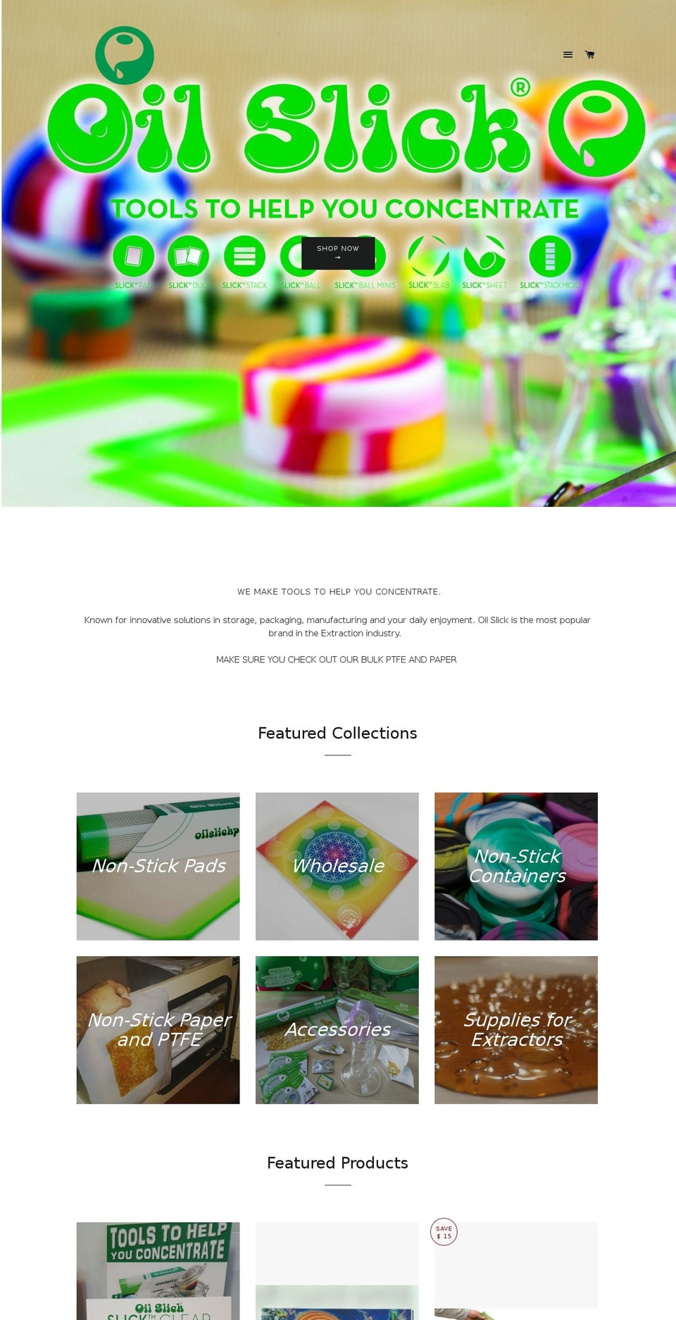 oilslickpad.com shopify website screenshot