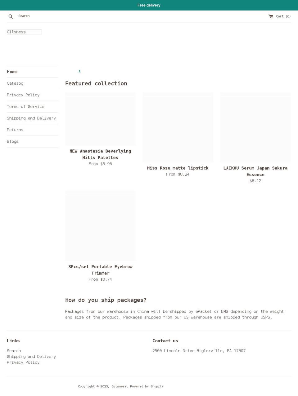 oilsness.myshopify.com shopify website screenshot