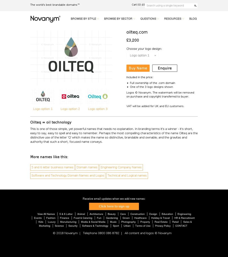oilteq.com — Shopify storefront screenshot