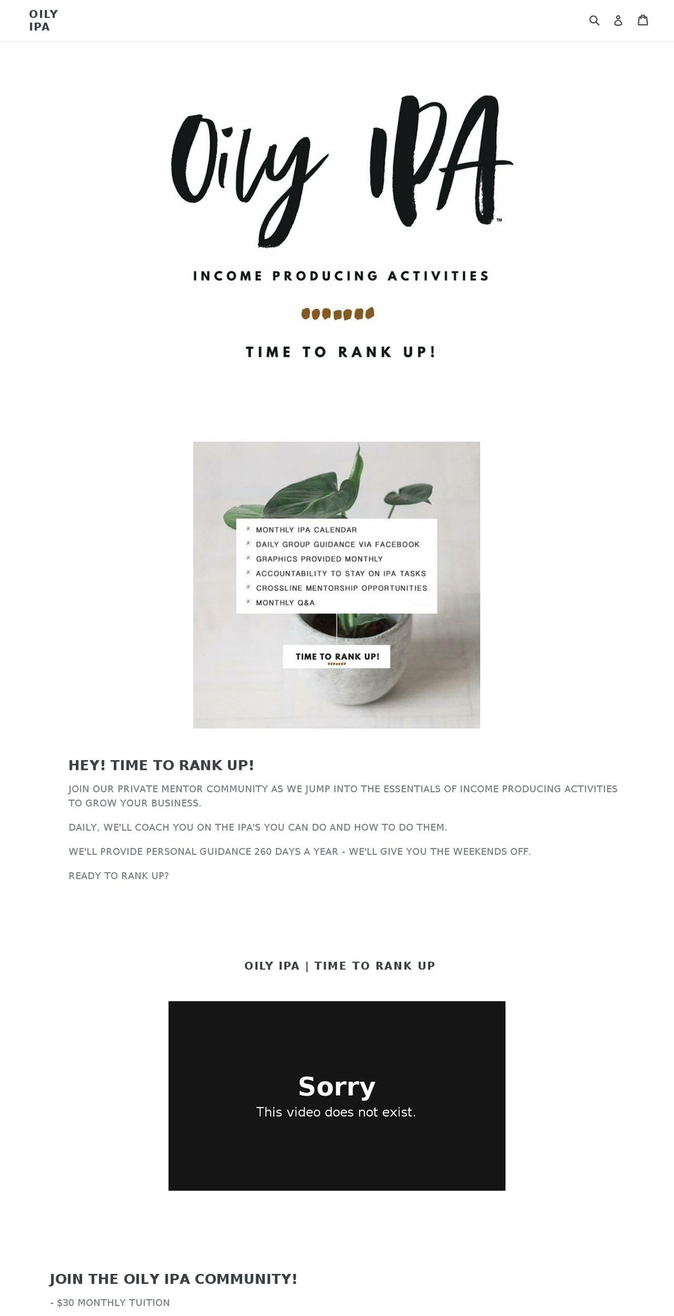 oilyipa.com — Shopify storefront screenshot