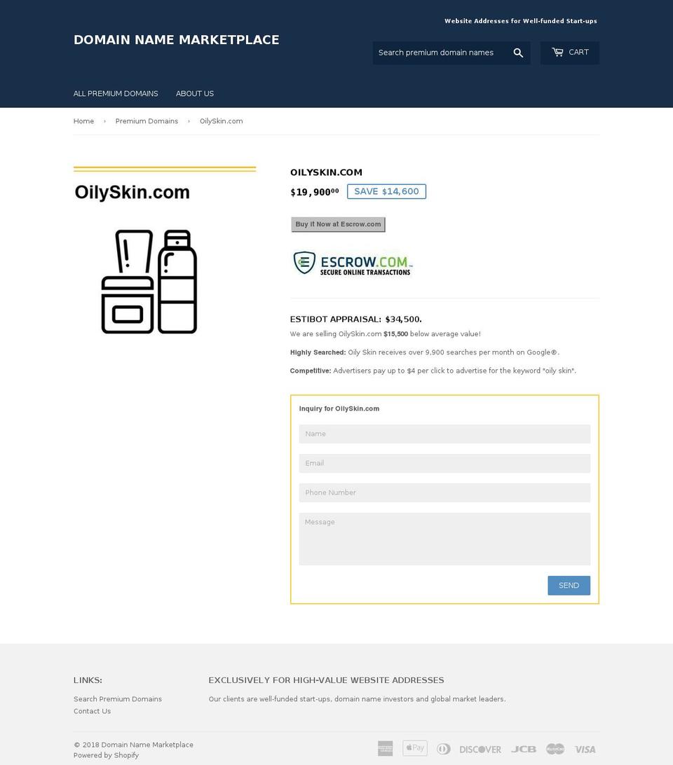 oilyskin.com — Shopify storefront screenshot