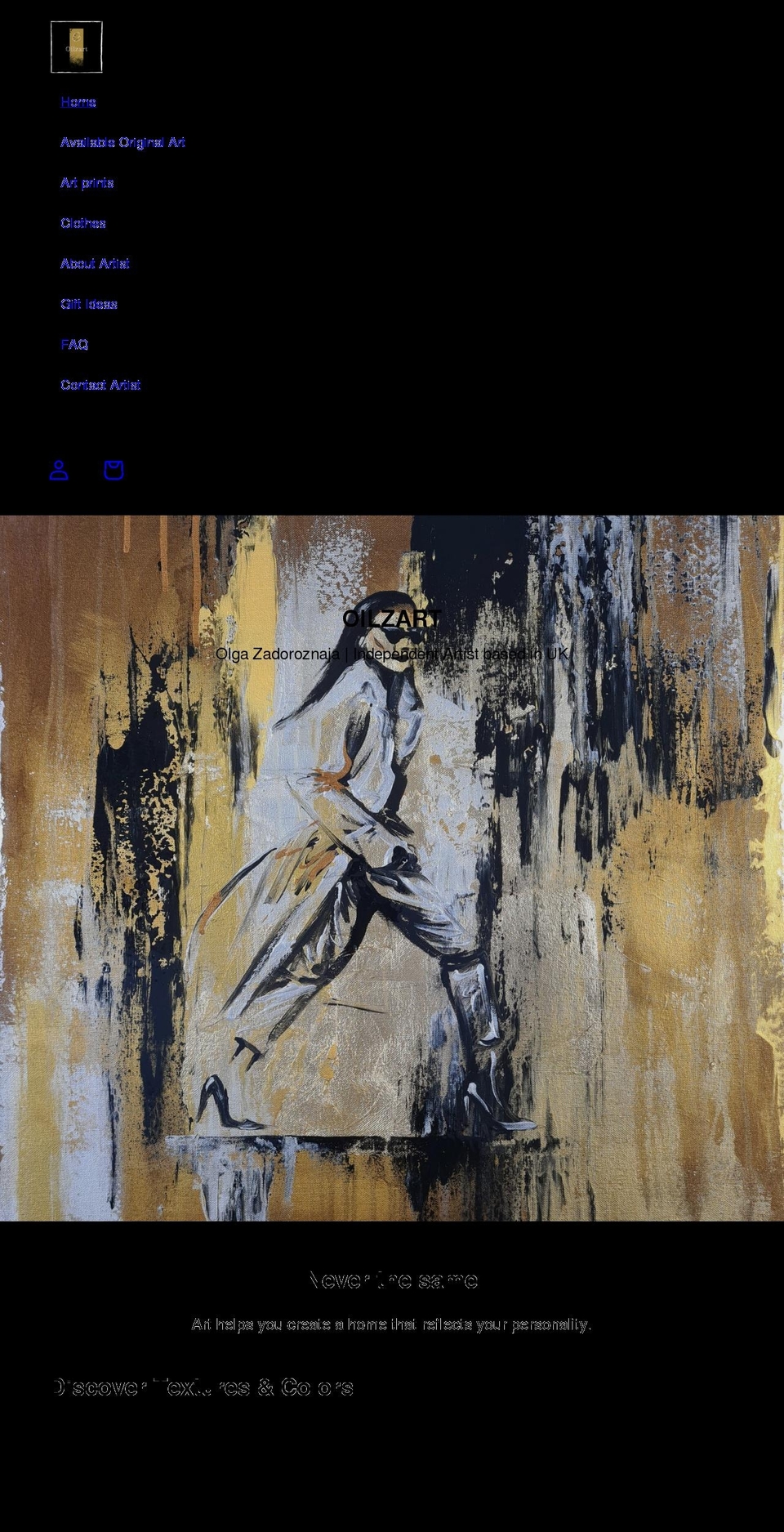 oilzart.com shopify website screenshot