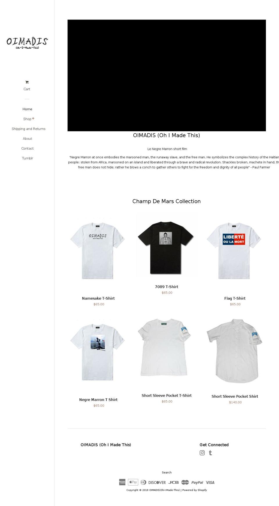 oimadis.com — Shopify storefront screenshot