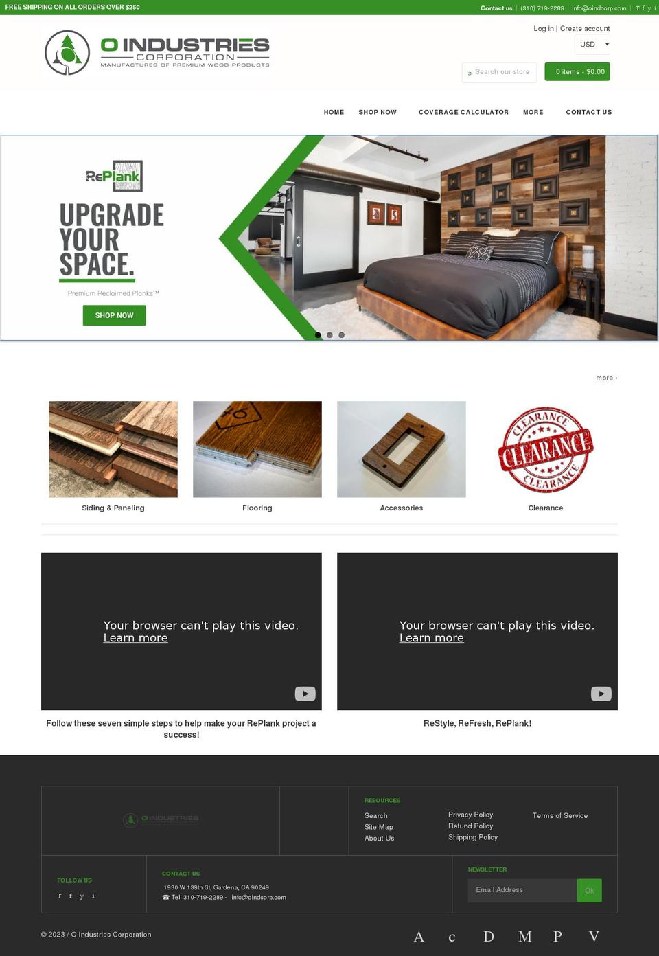 oindcorp.com shopify website screenshot