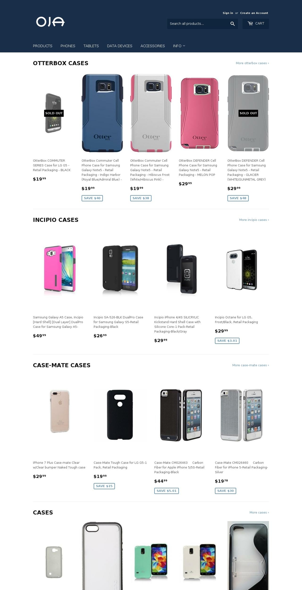 oja1.com — Shopify storefront screenshot