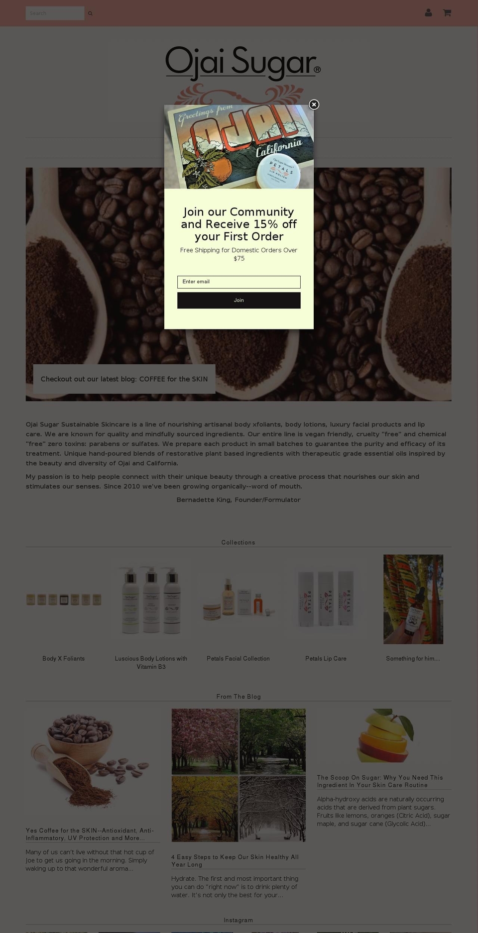 ojaisugar.com shopify website screenshot