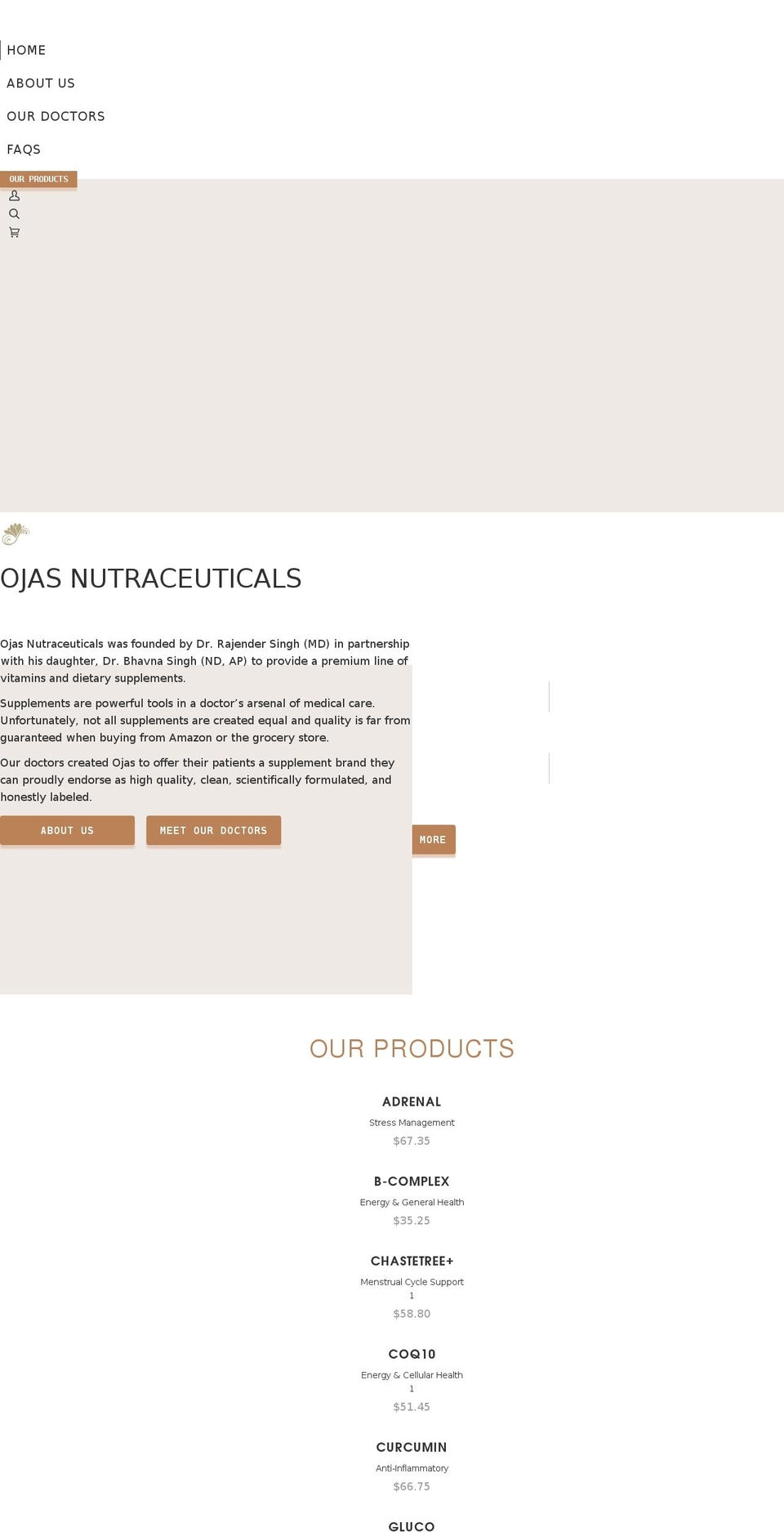 ojasnutra.com shopify website screenshot
