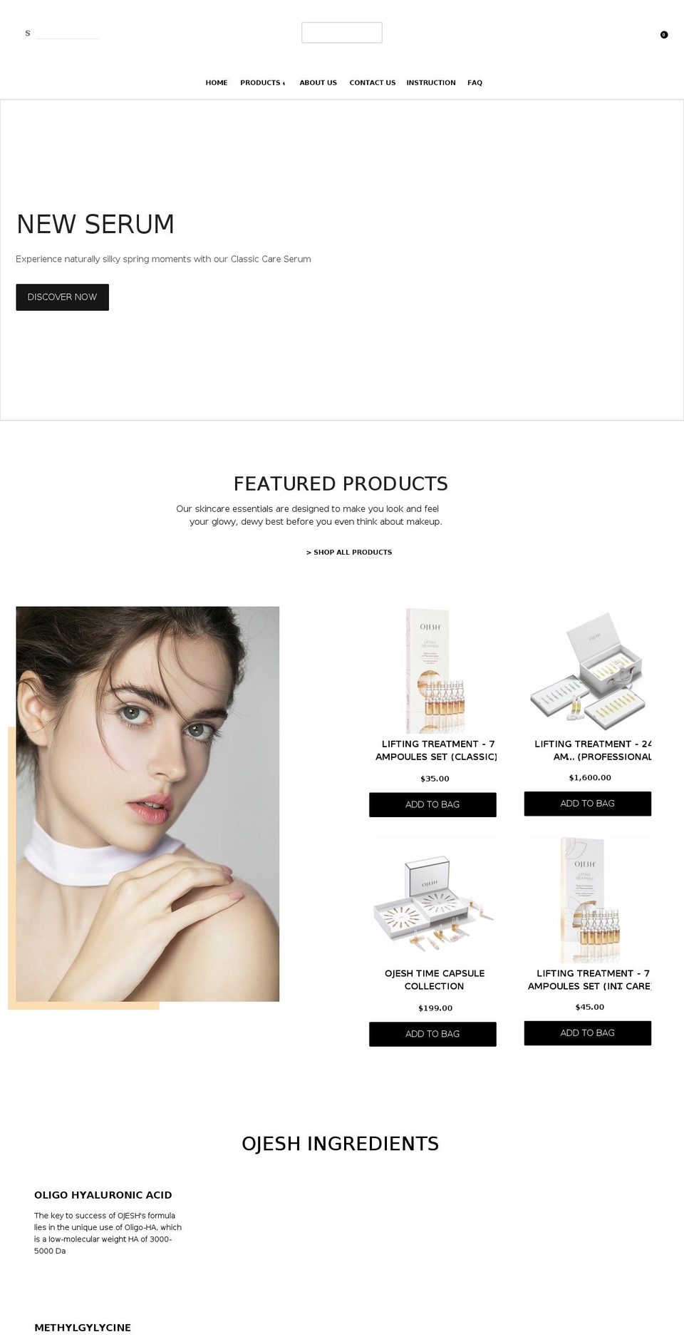 ojeshcare.com shopify website screenshot