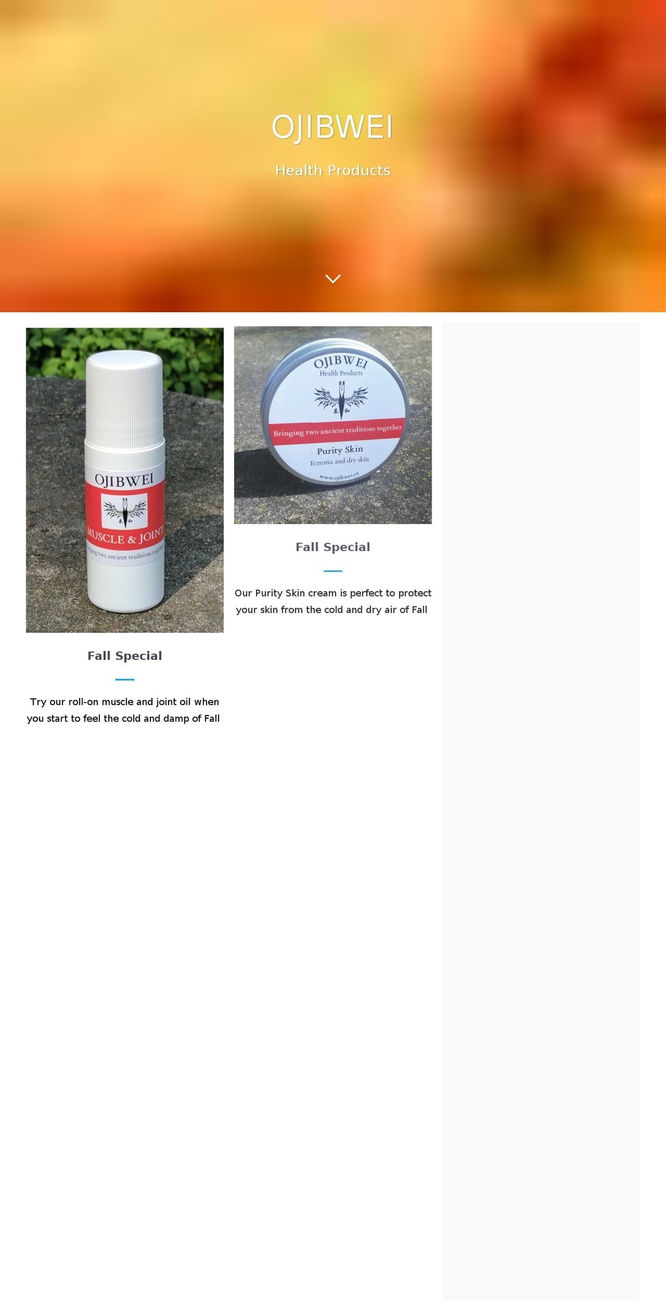 ojibwei-health-products.com — Shopify storefront screenshot