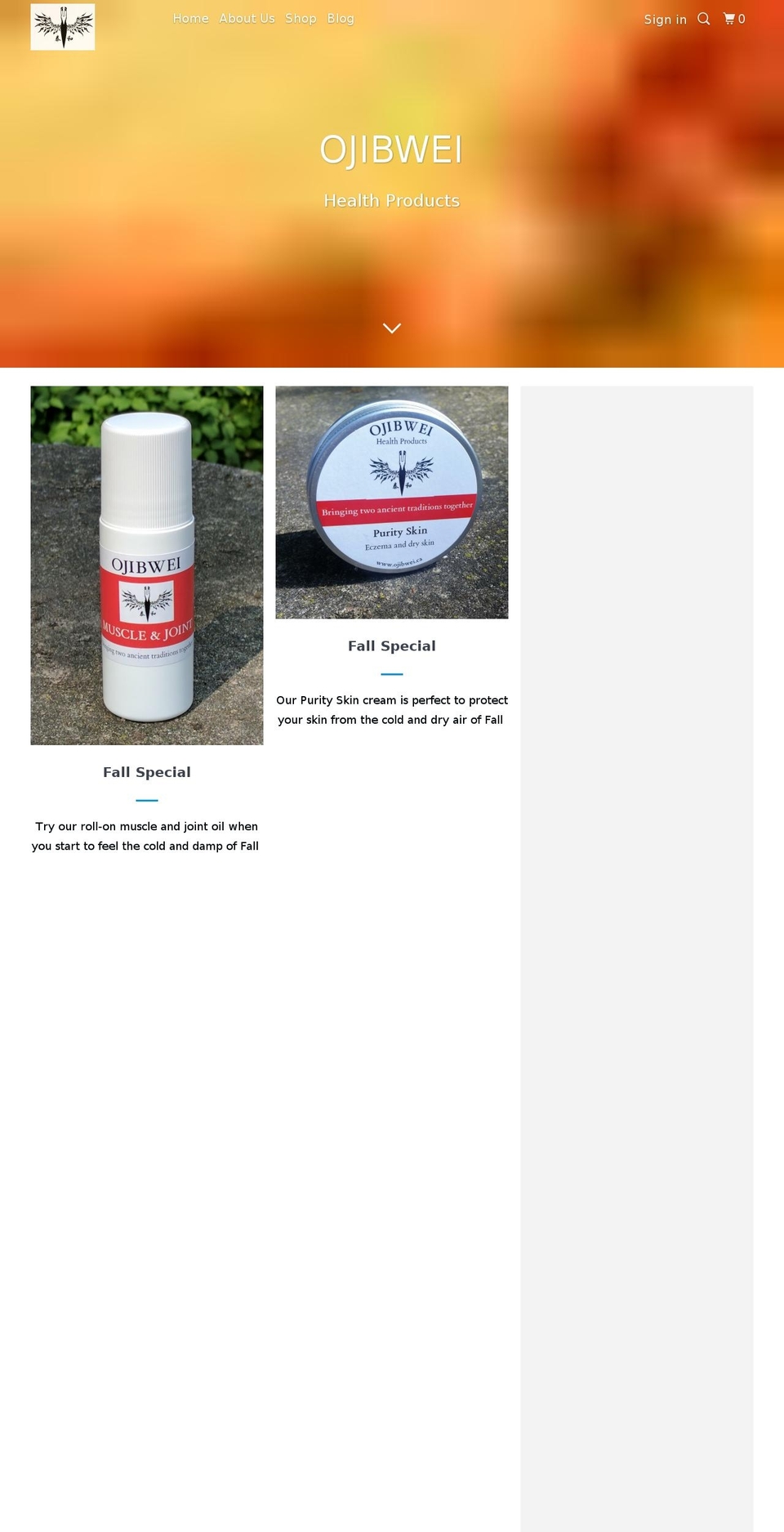ojibwei.ca shopify website screenshot