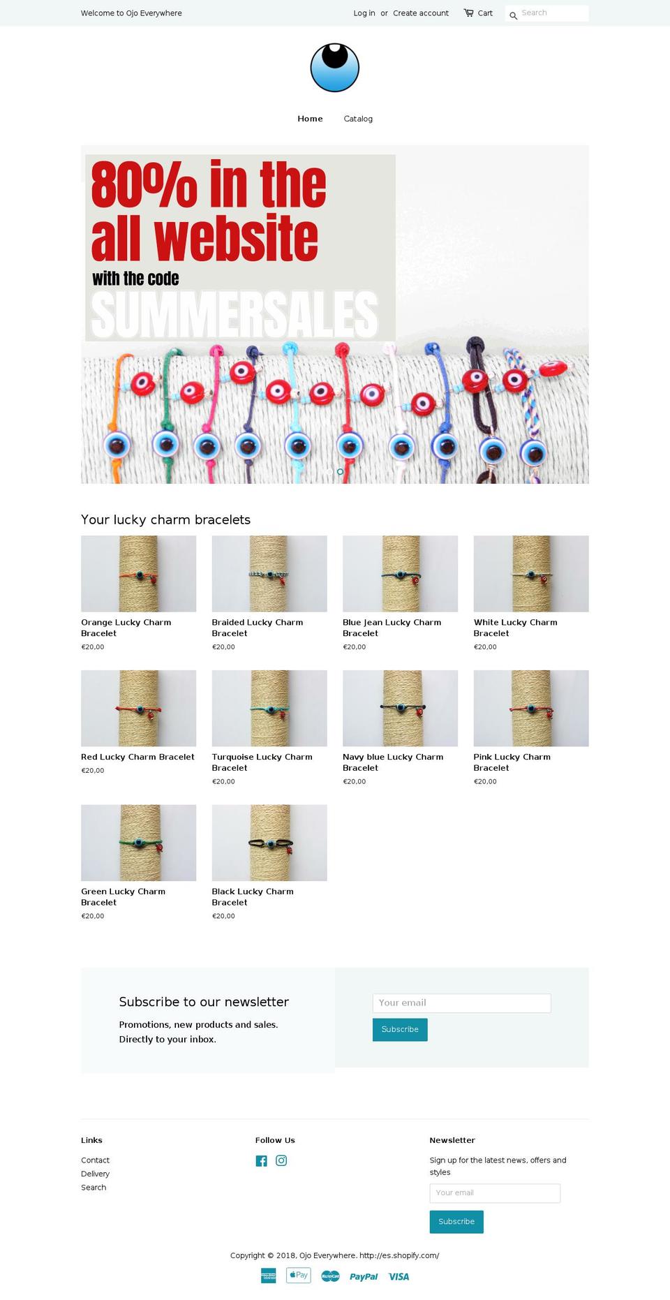 ojoeverywhere.com — Shopify storefront screenshot