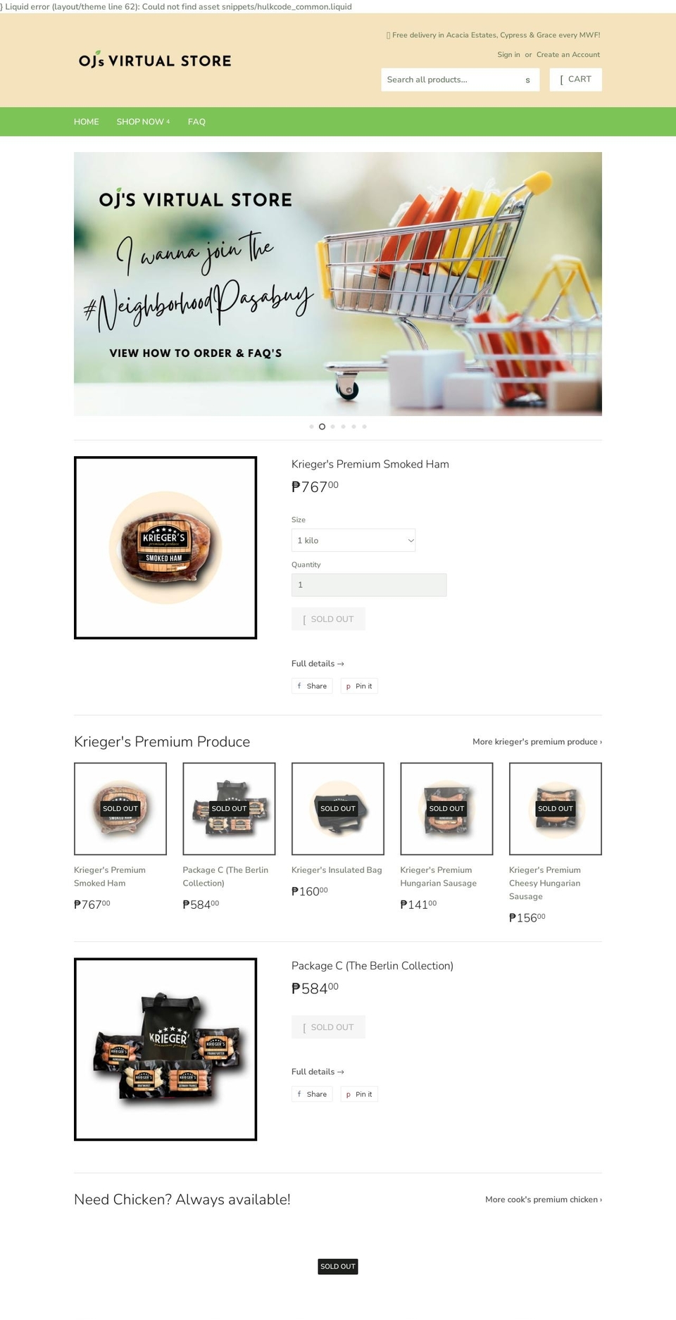 ojsvirtualstore.com shopify website screenshot